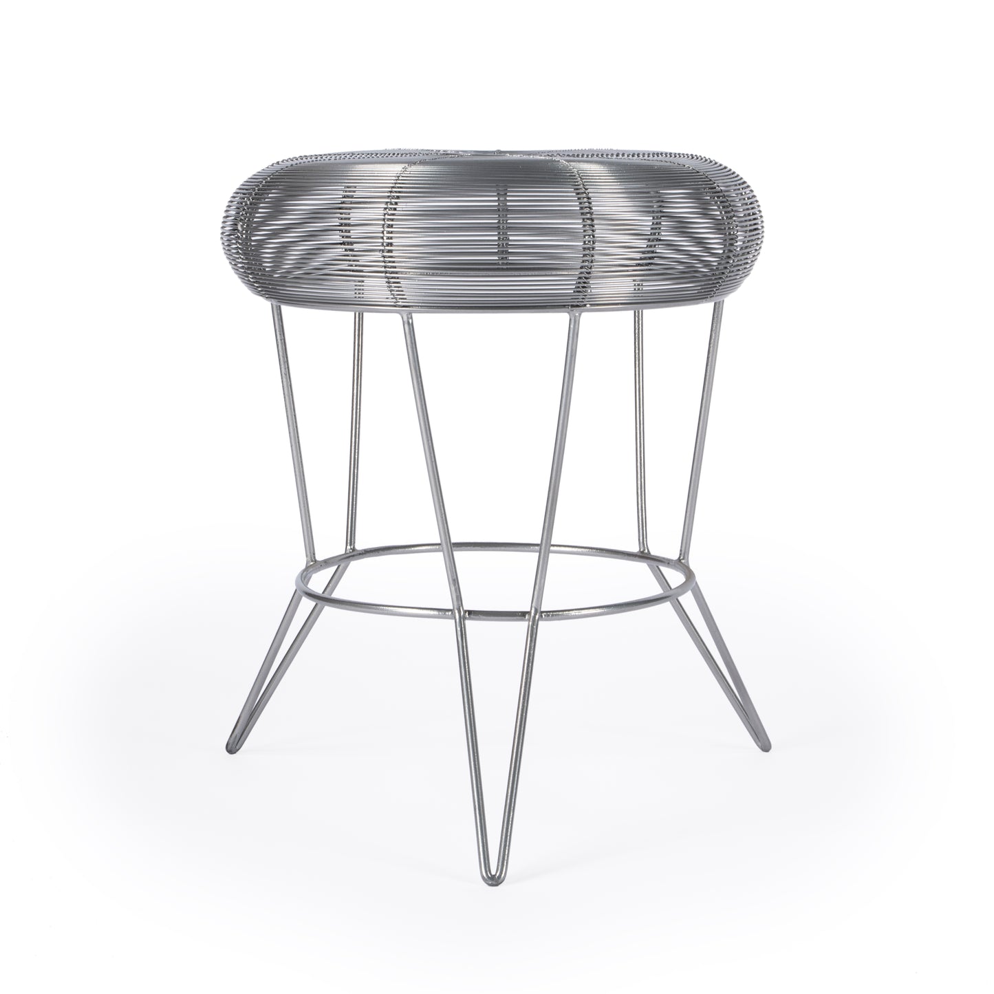Butler Specialty Company Allen 15 in. W Round Metal Decorative Wire Side Table, Silver