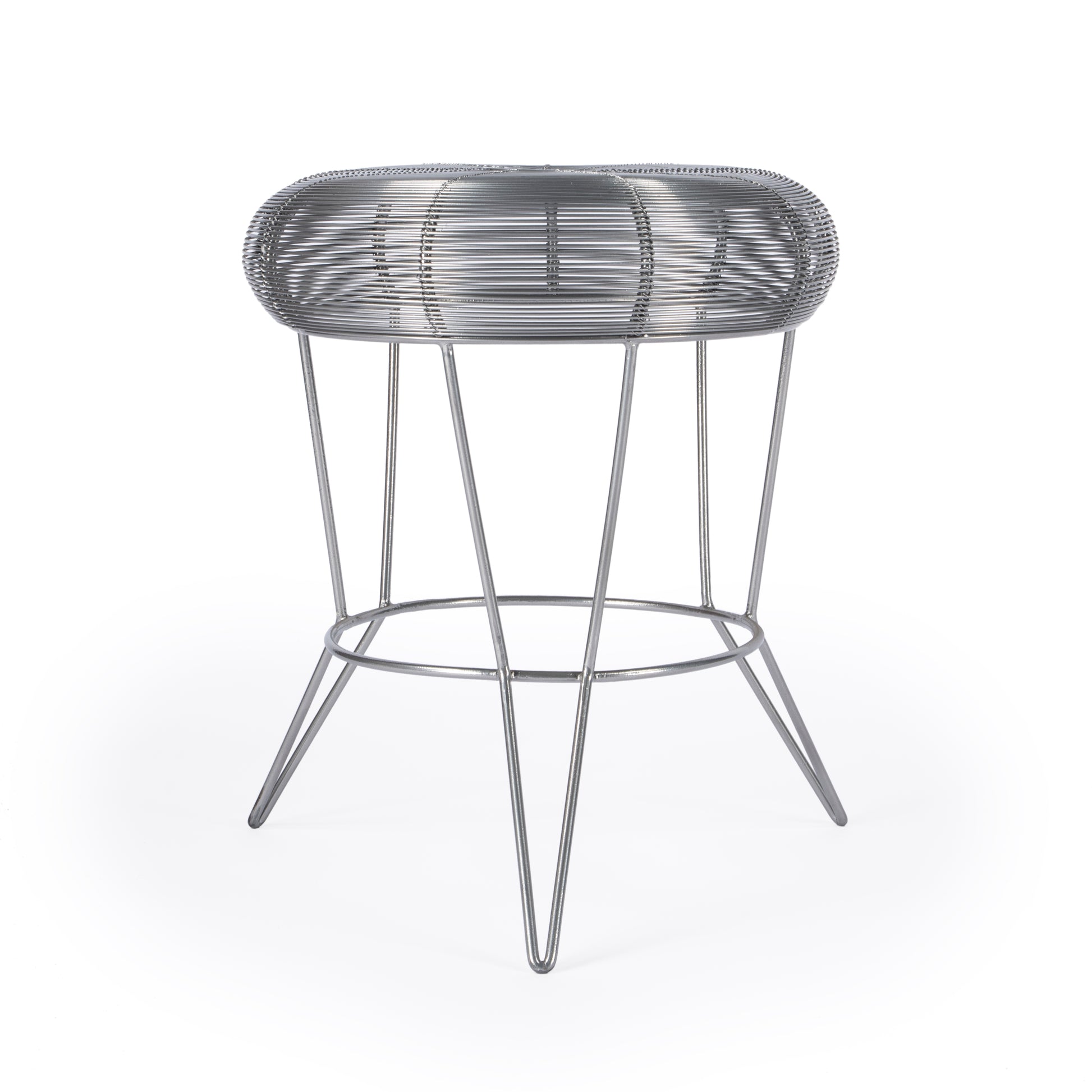 Butler Specialty Company Allen 15 in. W Round Metal Decorative Wire Side Table, Silver