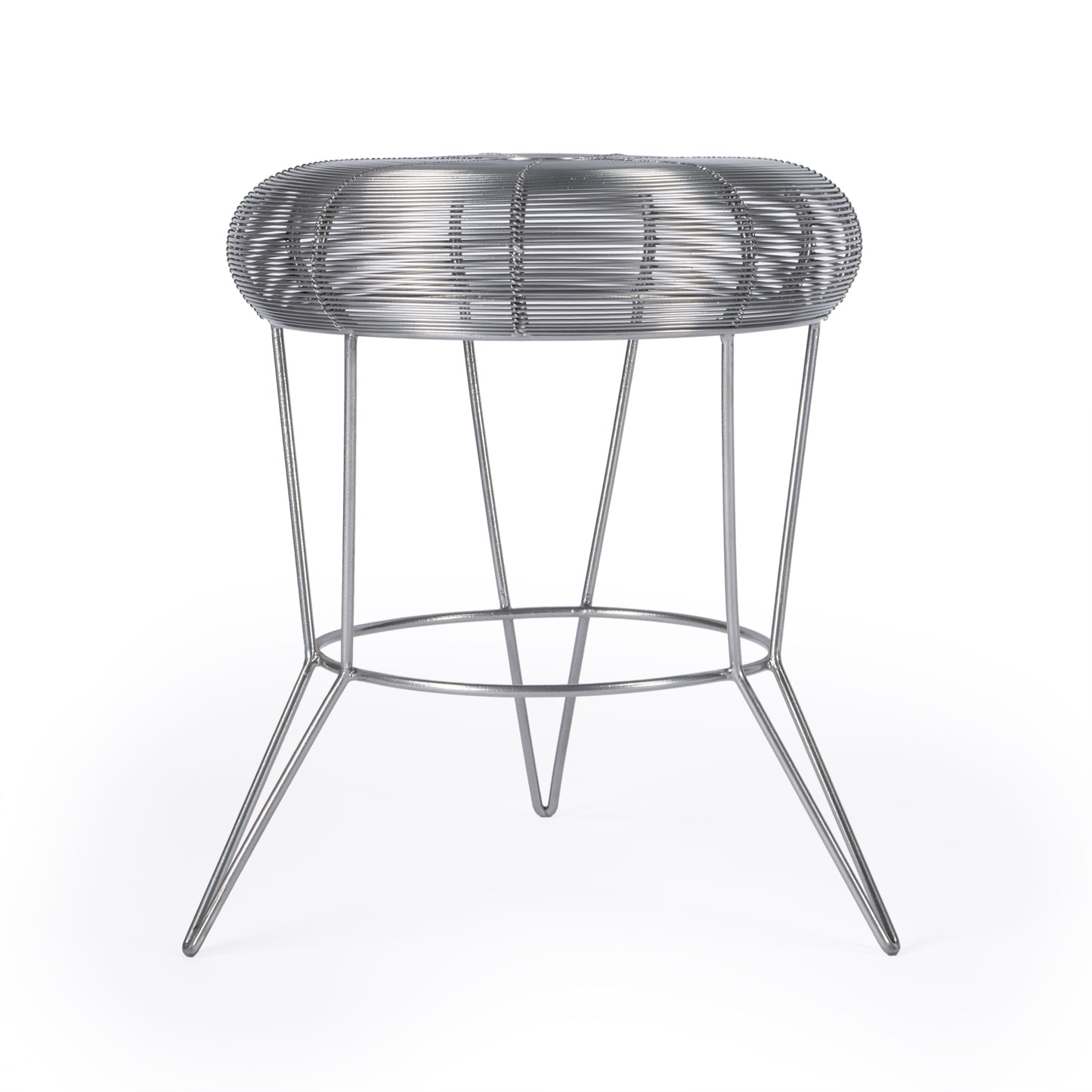 Butler Specialty Company Allen 15 in. W Round Metal Decorative Wire Side Table, Silver