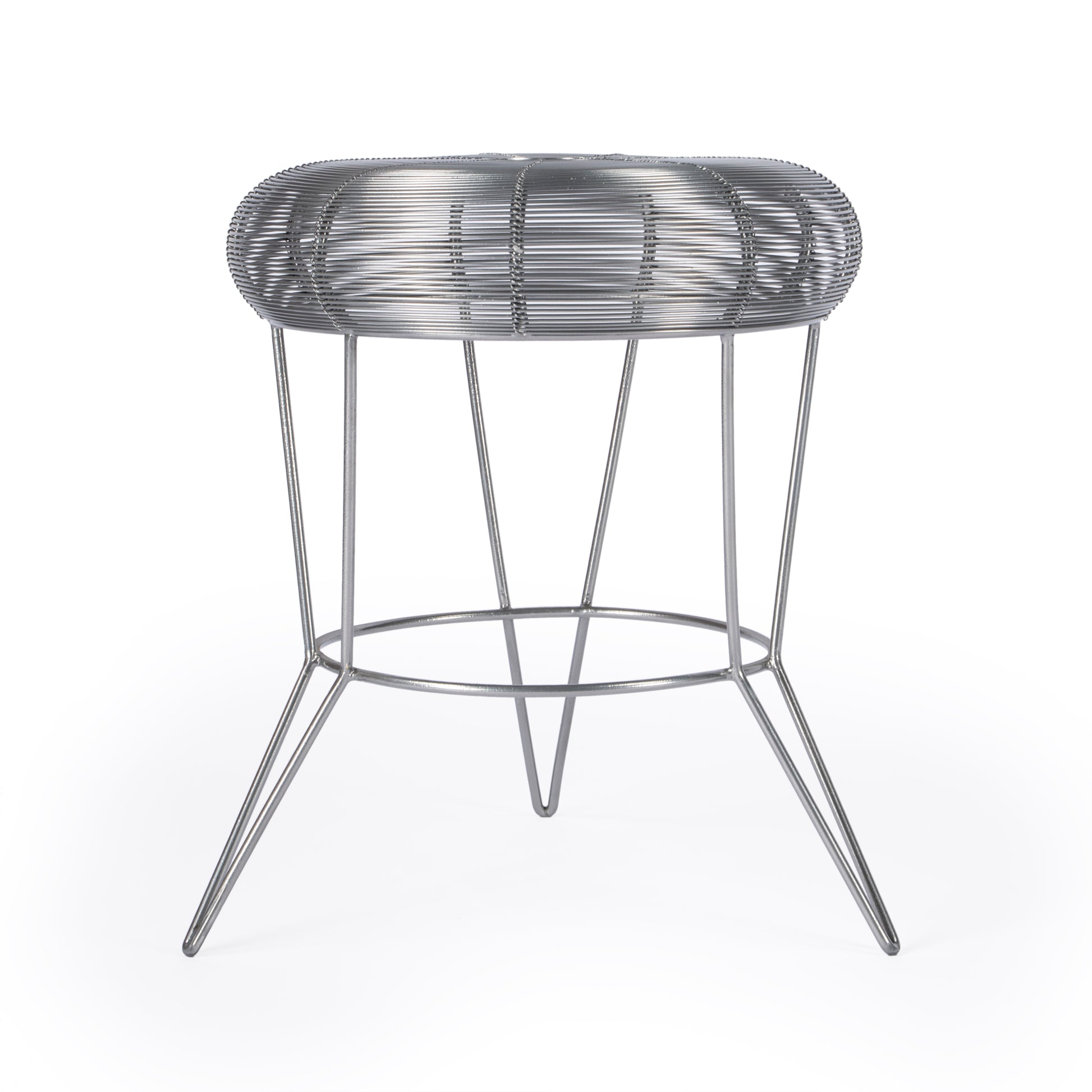 Butler Specialty Company Allen 15 in. W Round Metal Decorative Wire Side Table, Silver