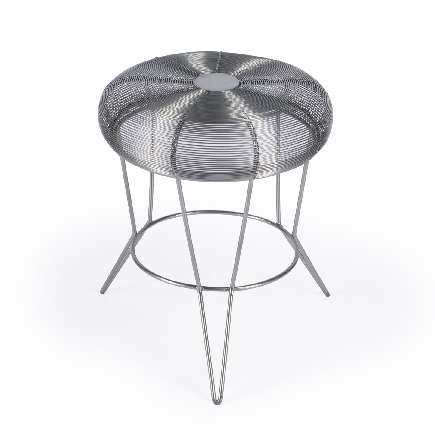 Butler Specialty Company Allen 15 in. W Round Metal Decorative Wire Side Table, Silver