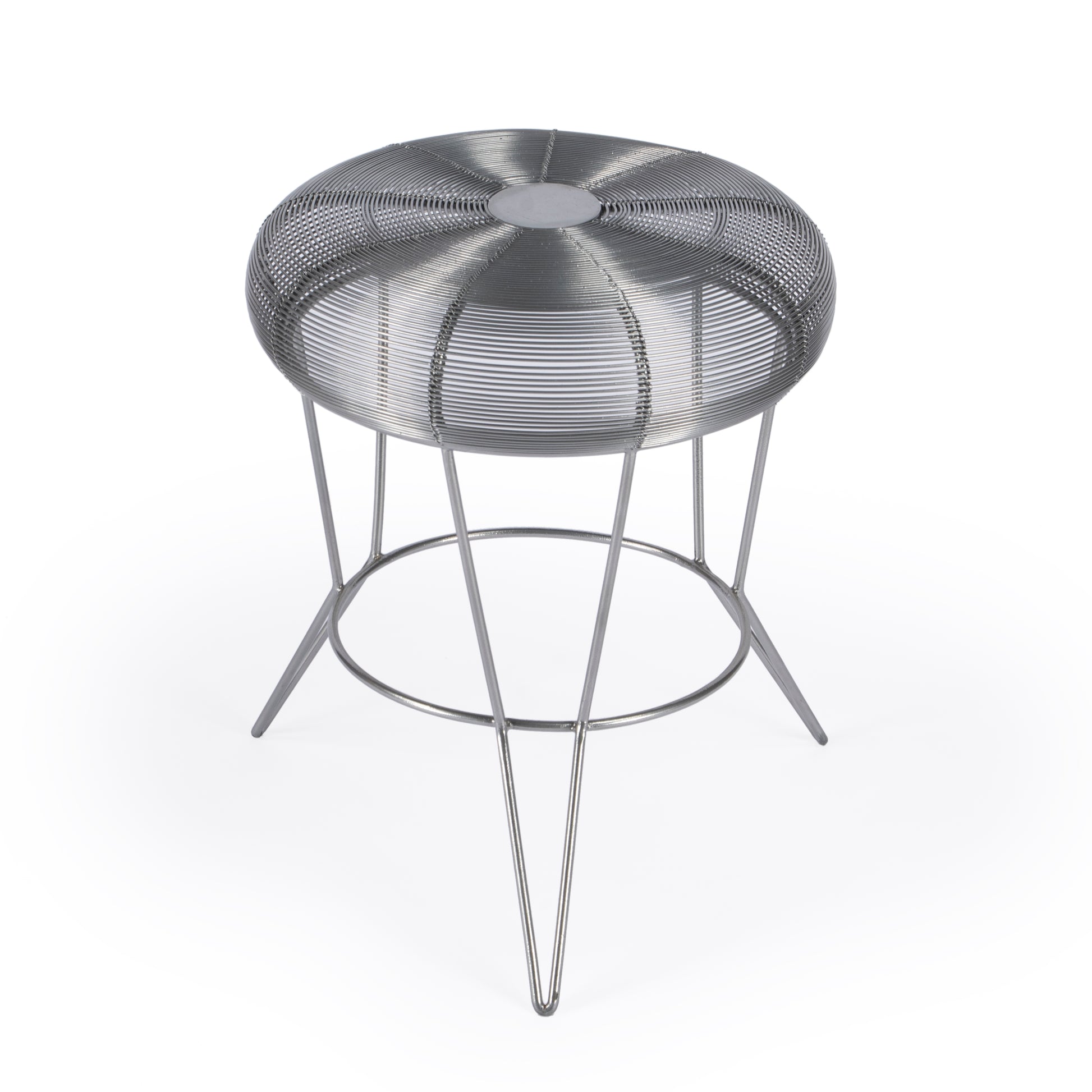 Butler Specialty Company Allen 15 in. W Round Metal Decorative Wire Side Table, Silver