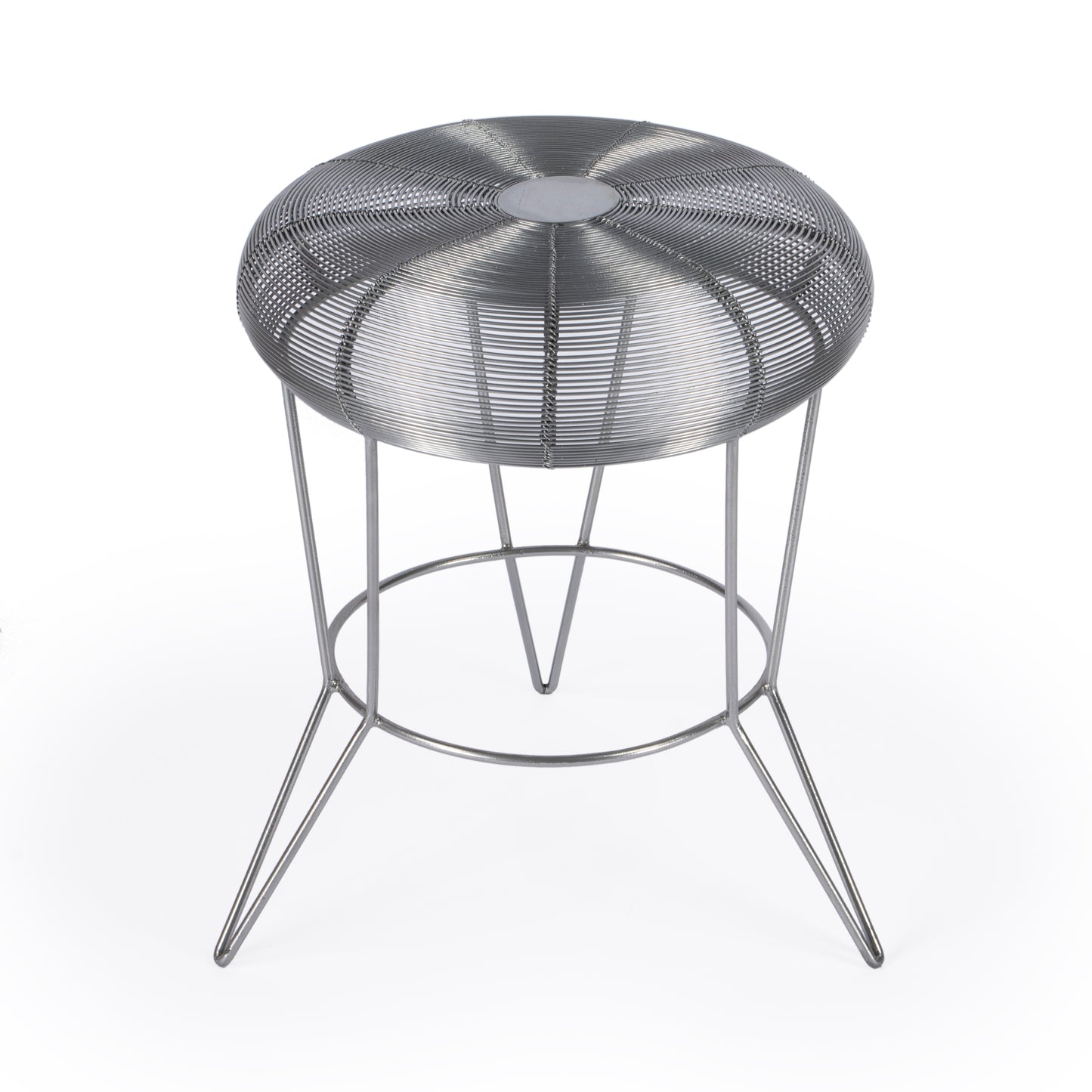 Butler Specialty Company Allen 15 in. W Round Metal Decorative Wire Side Table, Silver