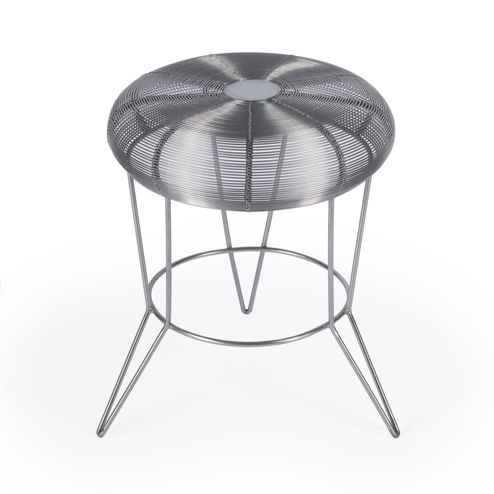 Butler Specialty Company Allen 15 in. W Round Metal Decorative Wire Side Table, Silver