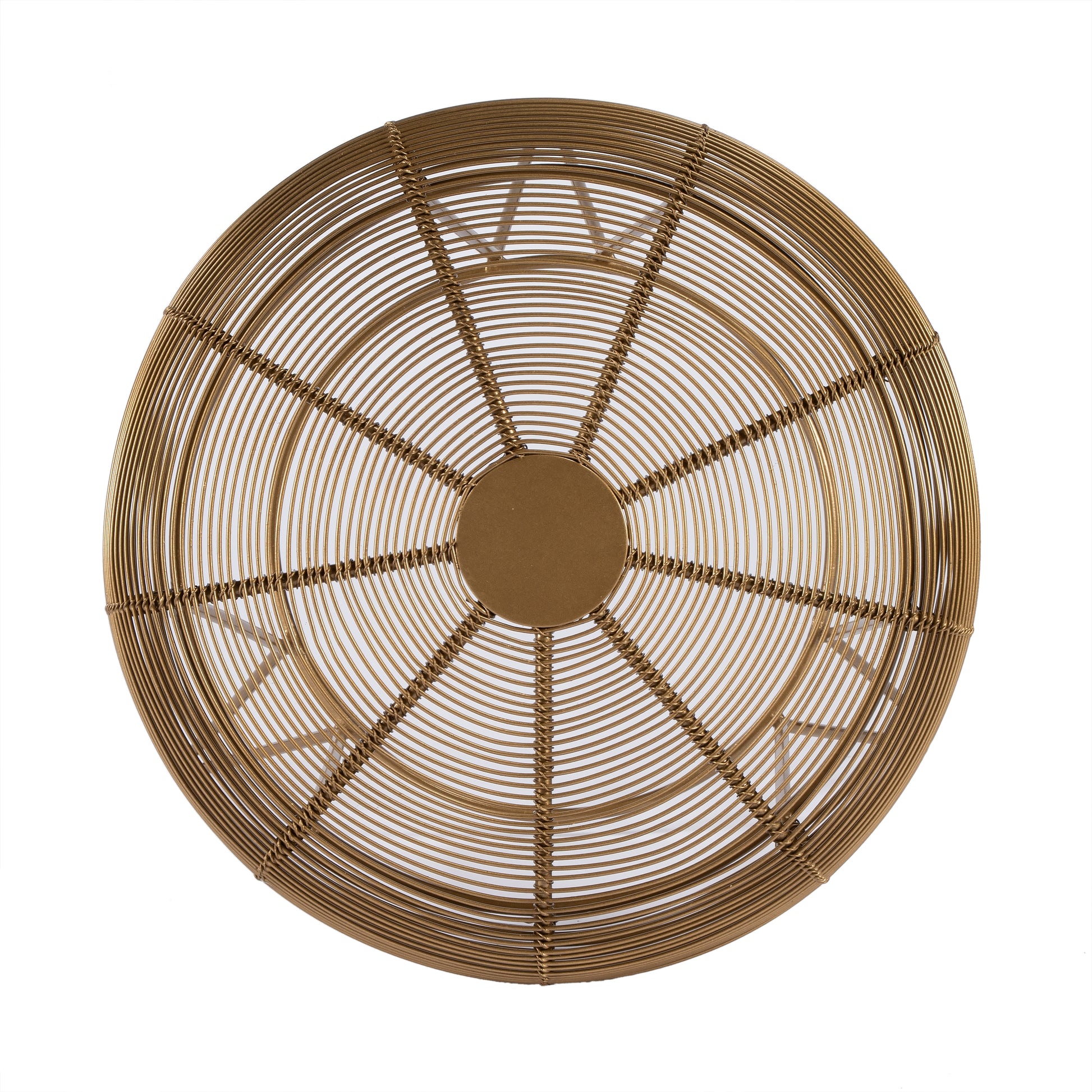Butler Specialty Company Allen 15 in. W Round Metal Decorative Wire Side Table, Antique Gold