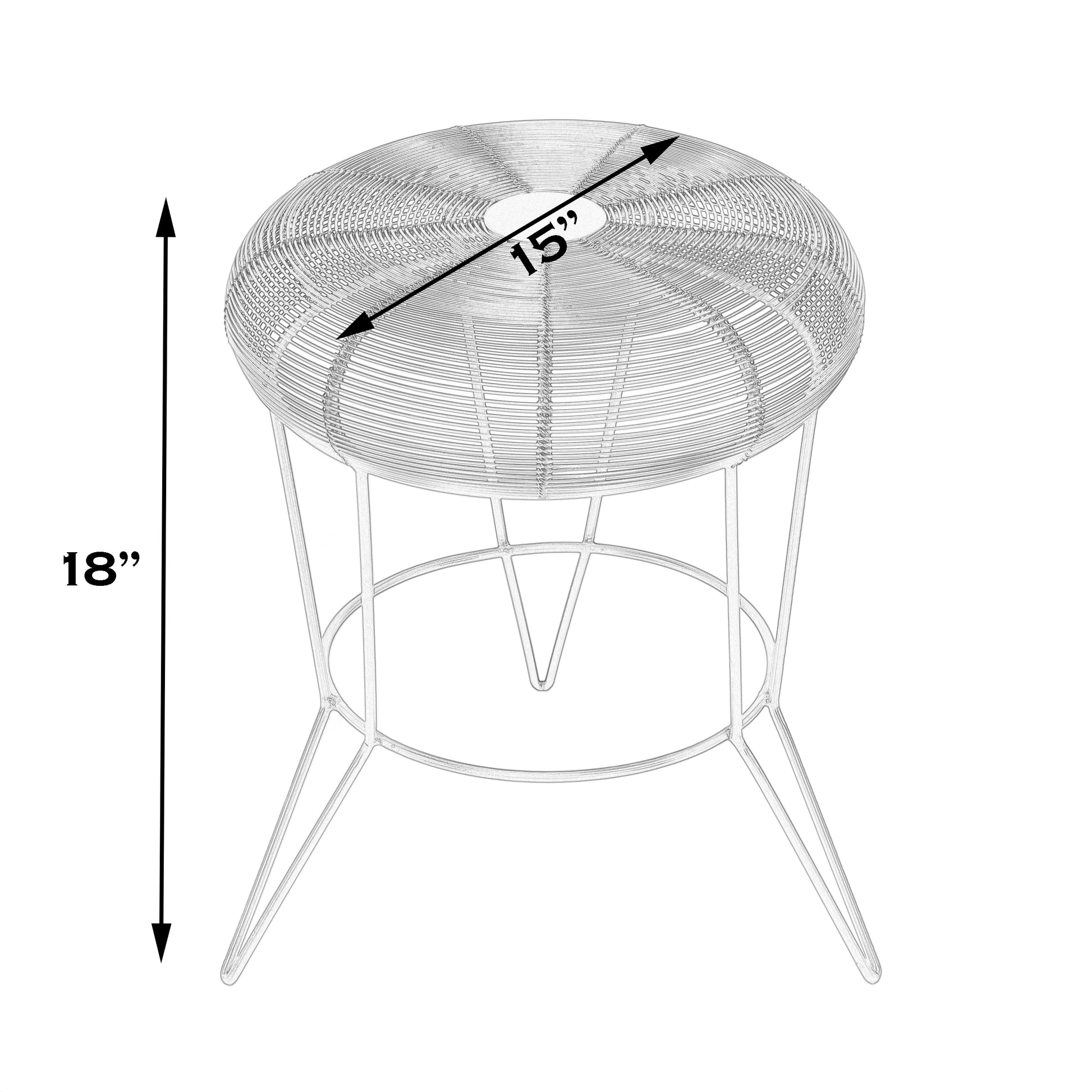 Butler Specialty Company Allen 15 in. W Round Metal Decorative Wire Side Table, Antique Gold