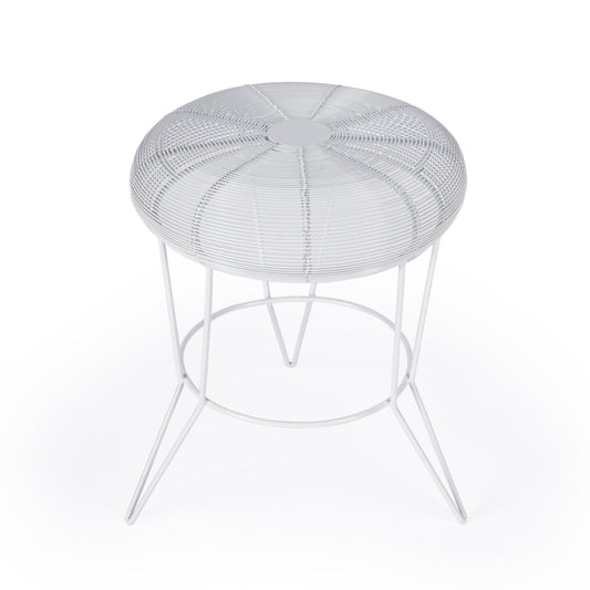 Butler Specialty Company Allen 15 in. W Round Metal Decorative Wire Side Table, White