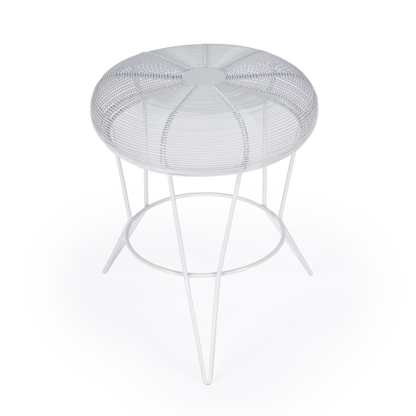 Butler Specialty Company Allen 15 in. W Round Metal Decorative Wire Side Table, White