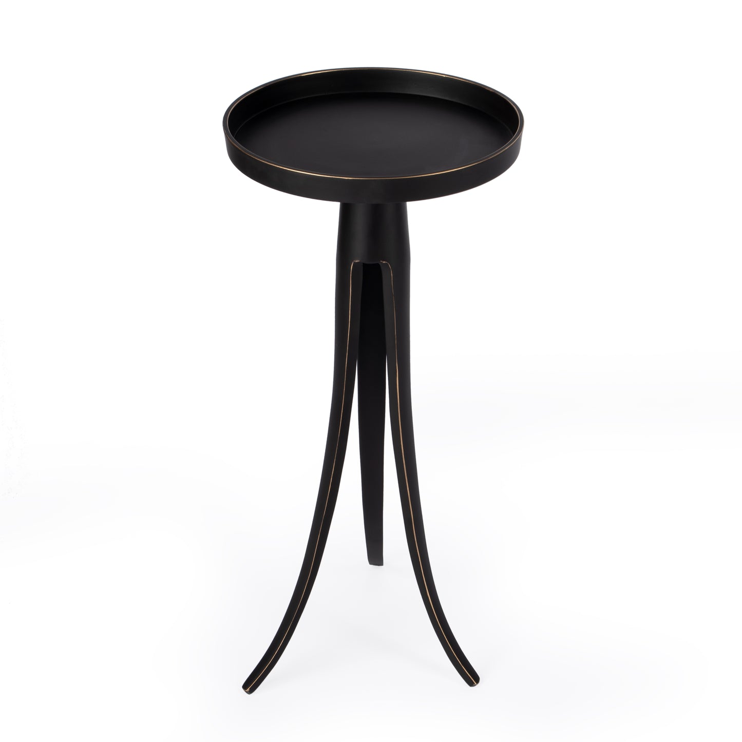 Butler Specialty Company Monique 12 in. W Round Metal Pedestal Side Table, Black
