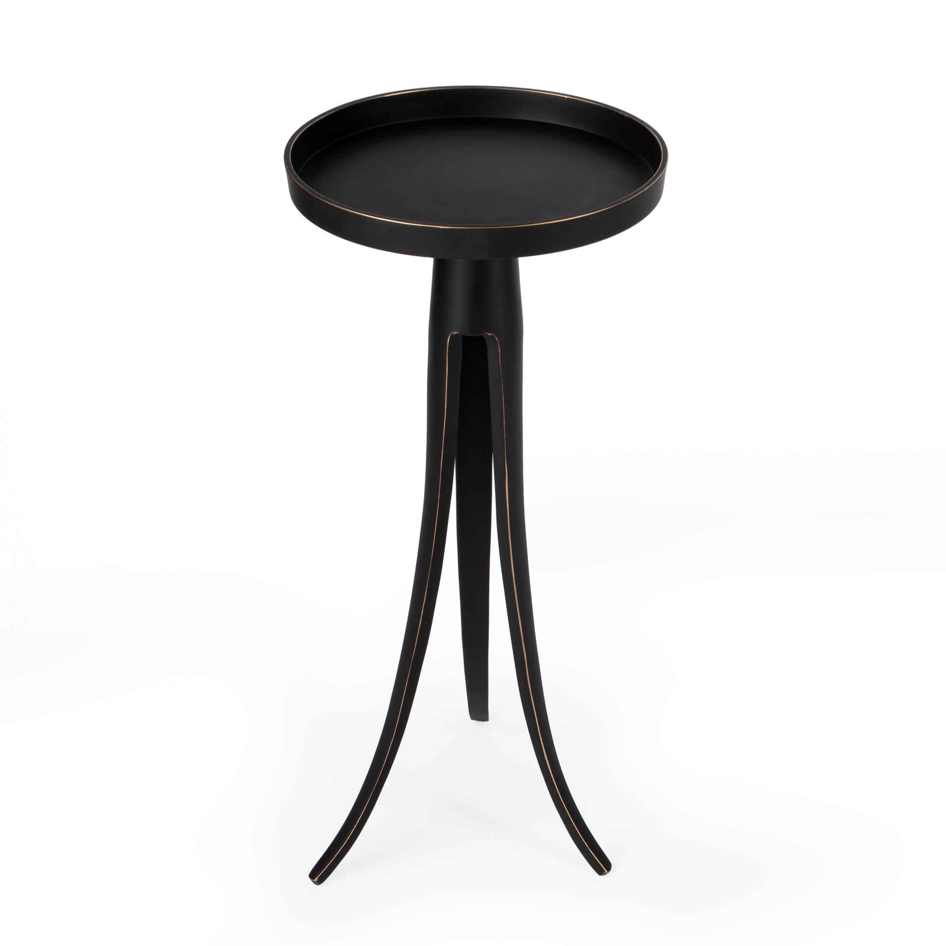 Butler Specialty Company Monique 12 in. W Round Metal Pedestal Side Table, Black