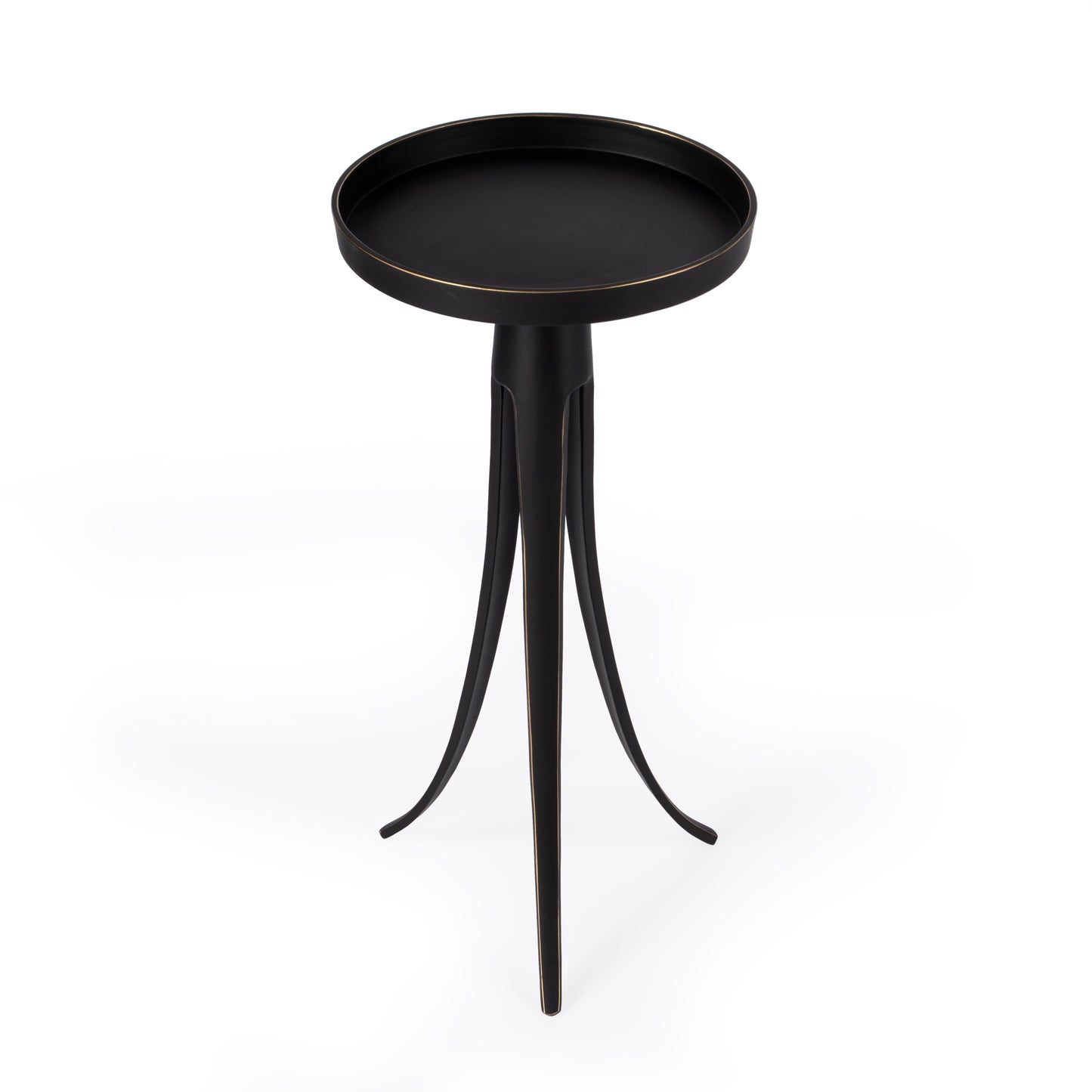 Butler Specialty Company Monique 12 in. W Round Metal Pedestal Side Table, Black