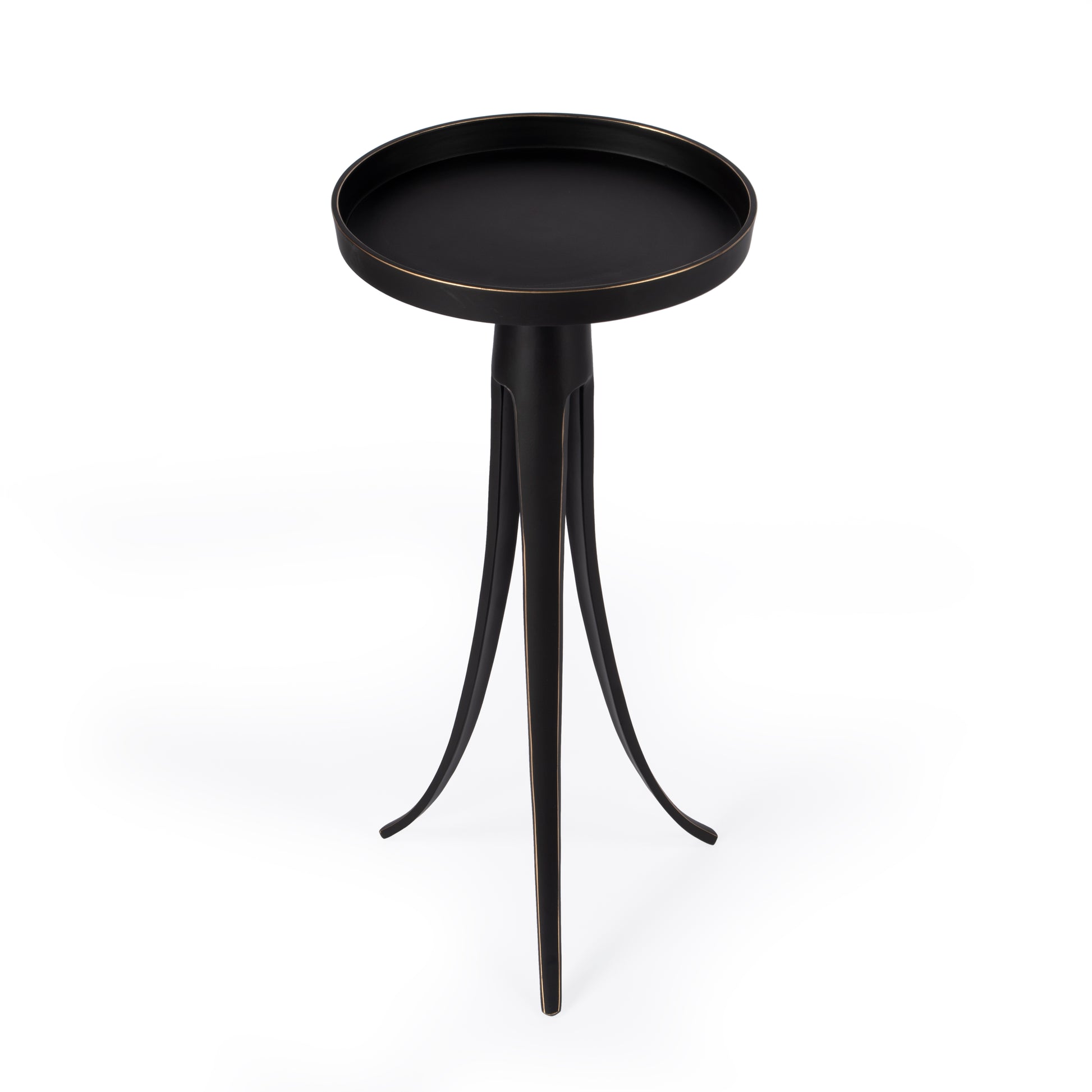 Butler Specialty Company Monique 12 in. W Round Metal Pedestal Side Table, Black