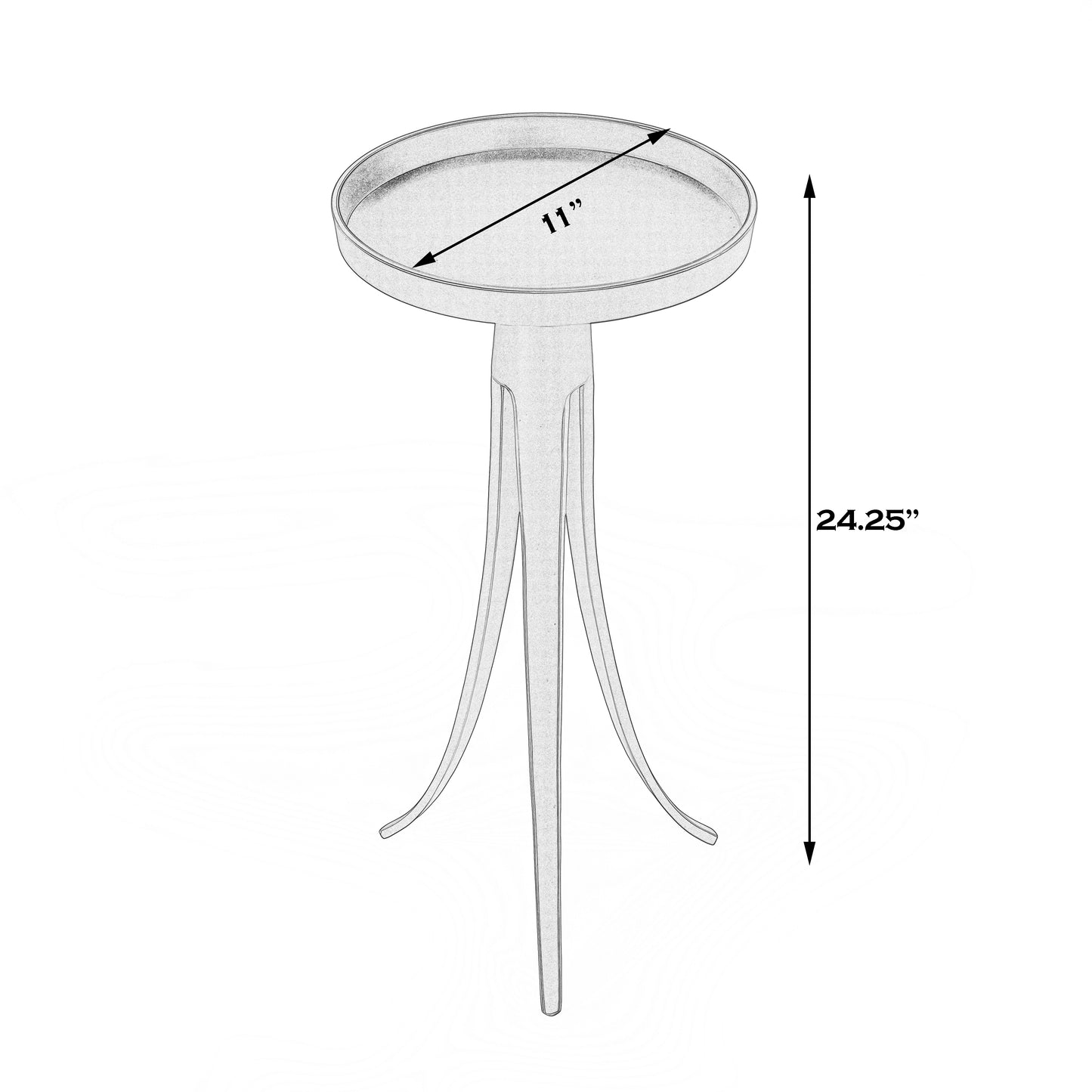 Butler Specialty Company Monique 12 in. W Round Metal Pedestal Side Table, Black