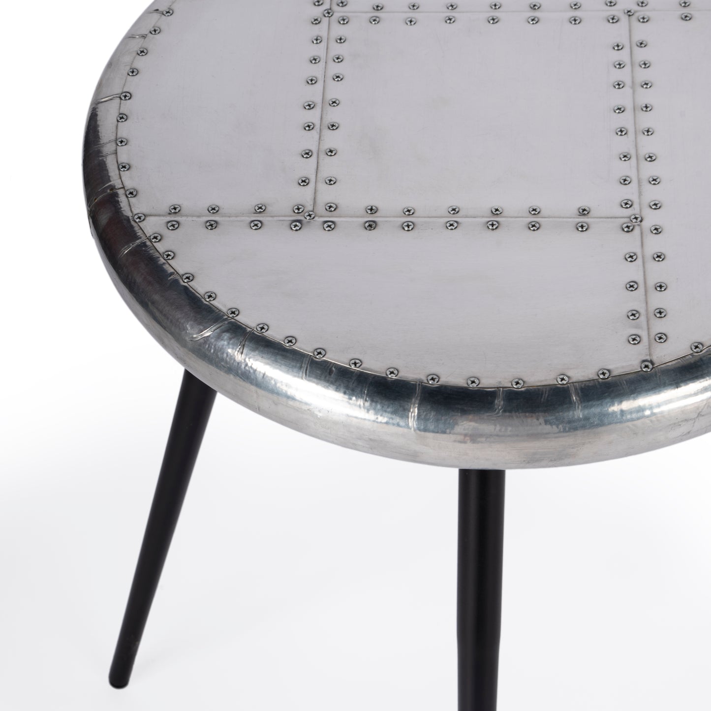 Midway Aviator Metal Side Table in Silver  5639330