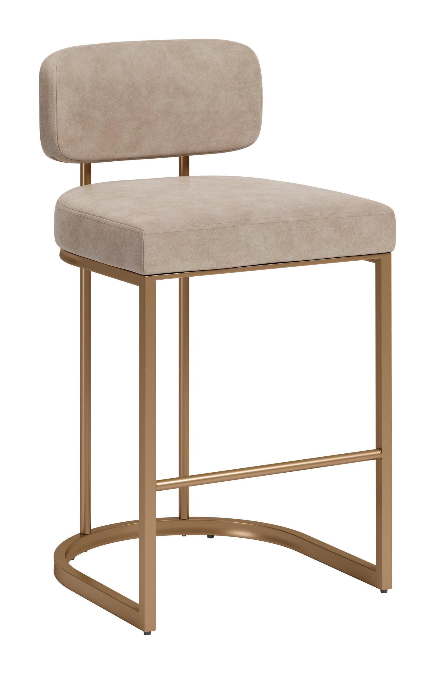 Velar Counter Stool (Set of 2) Beige & Bronze - 6