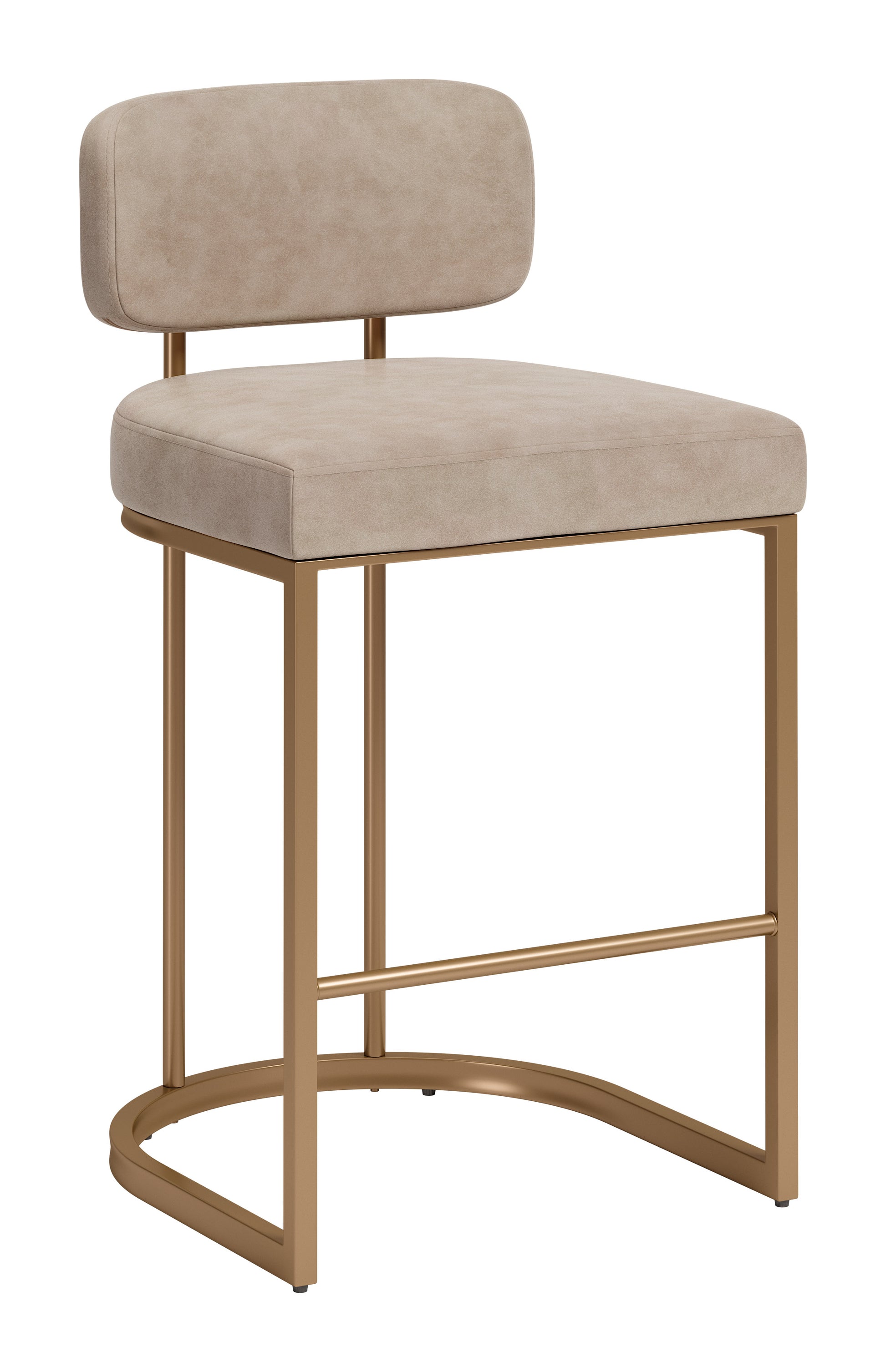Velar Counter Stool (Set of 2) Beige & Bronze - 6