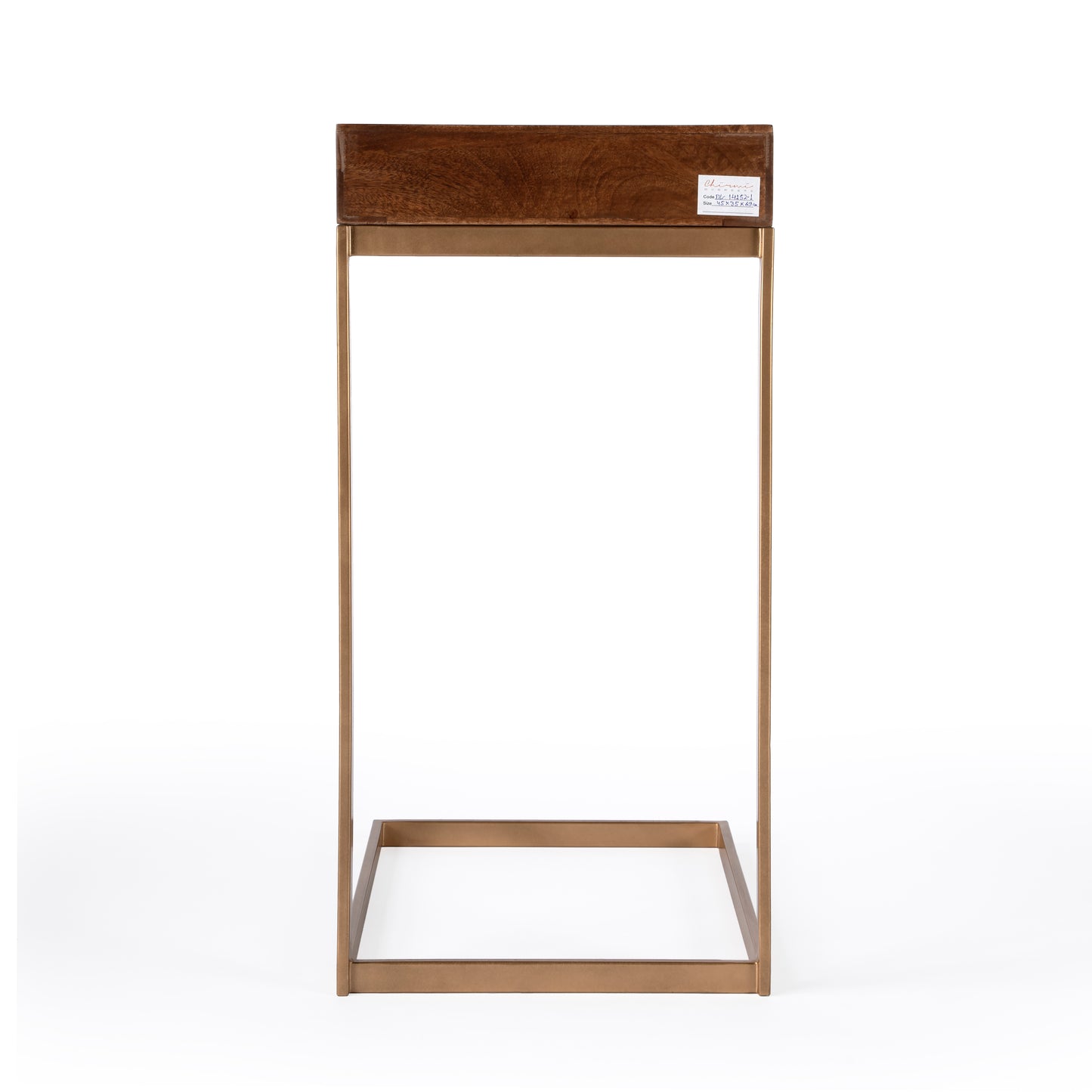 Butler Specialty Company Alec 13.75 in. W Rectangular Wood and Metal 1 Drawer C-Shaped End Table, Medium Brown