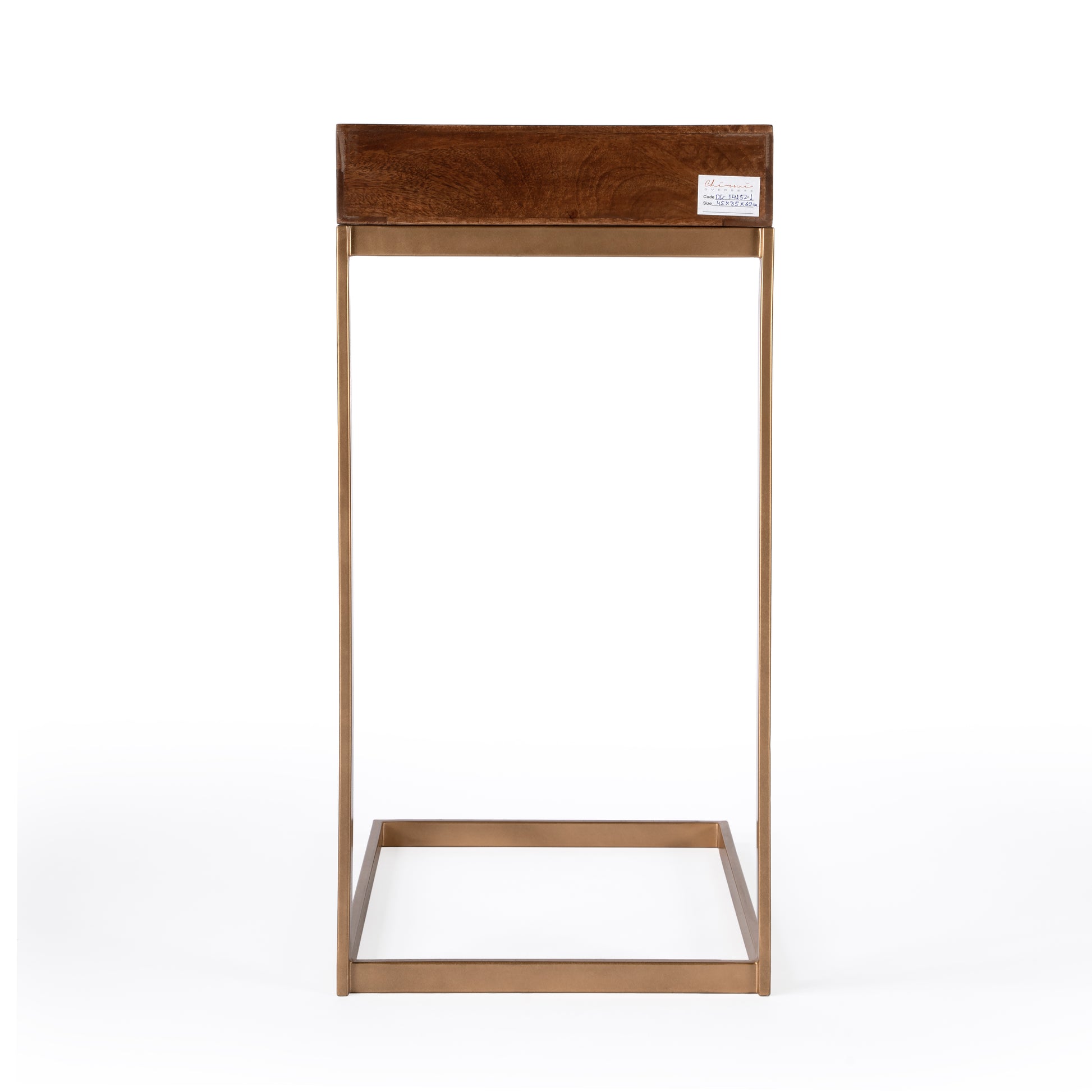 Butler Specialty Company Alec 13.75 in. W Rectangular Wood and Metal 1 Drawer C-Shaped End Table, Medium Brown