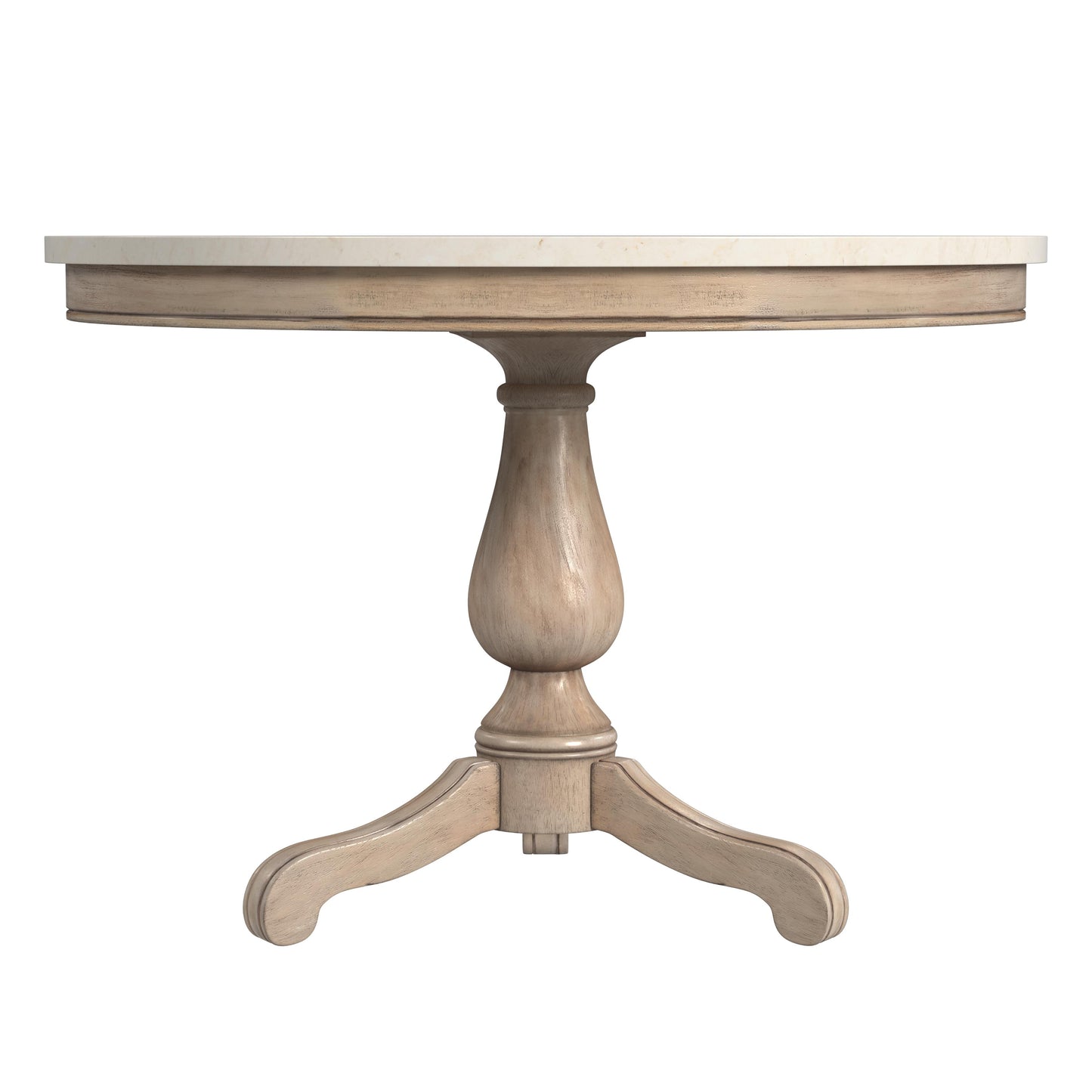 Danielle 44" Round Pedestal Marble top Dining Table in Tan/Beige 5644415