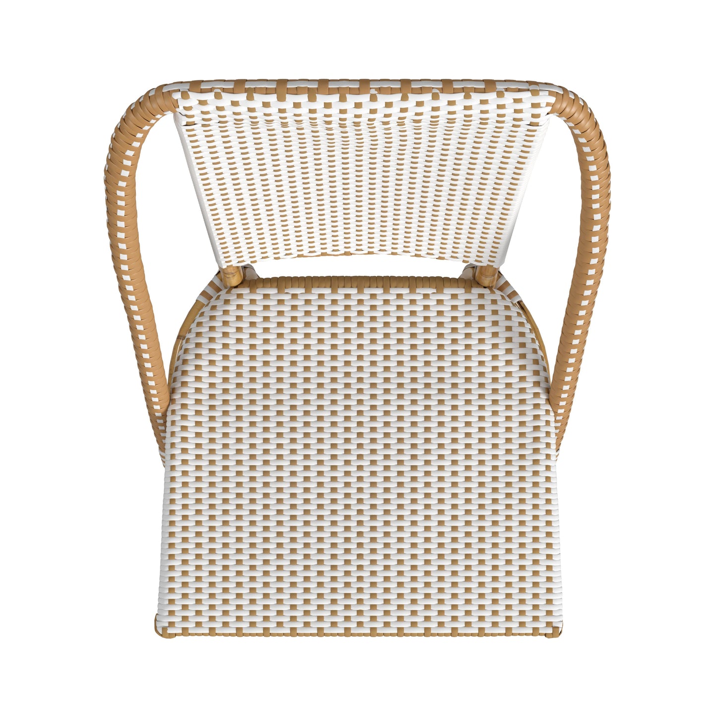 Tobias Outdoor Rattan Dining Chair in Beige and White 5647433