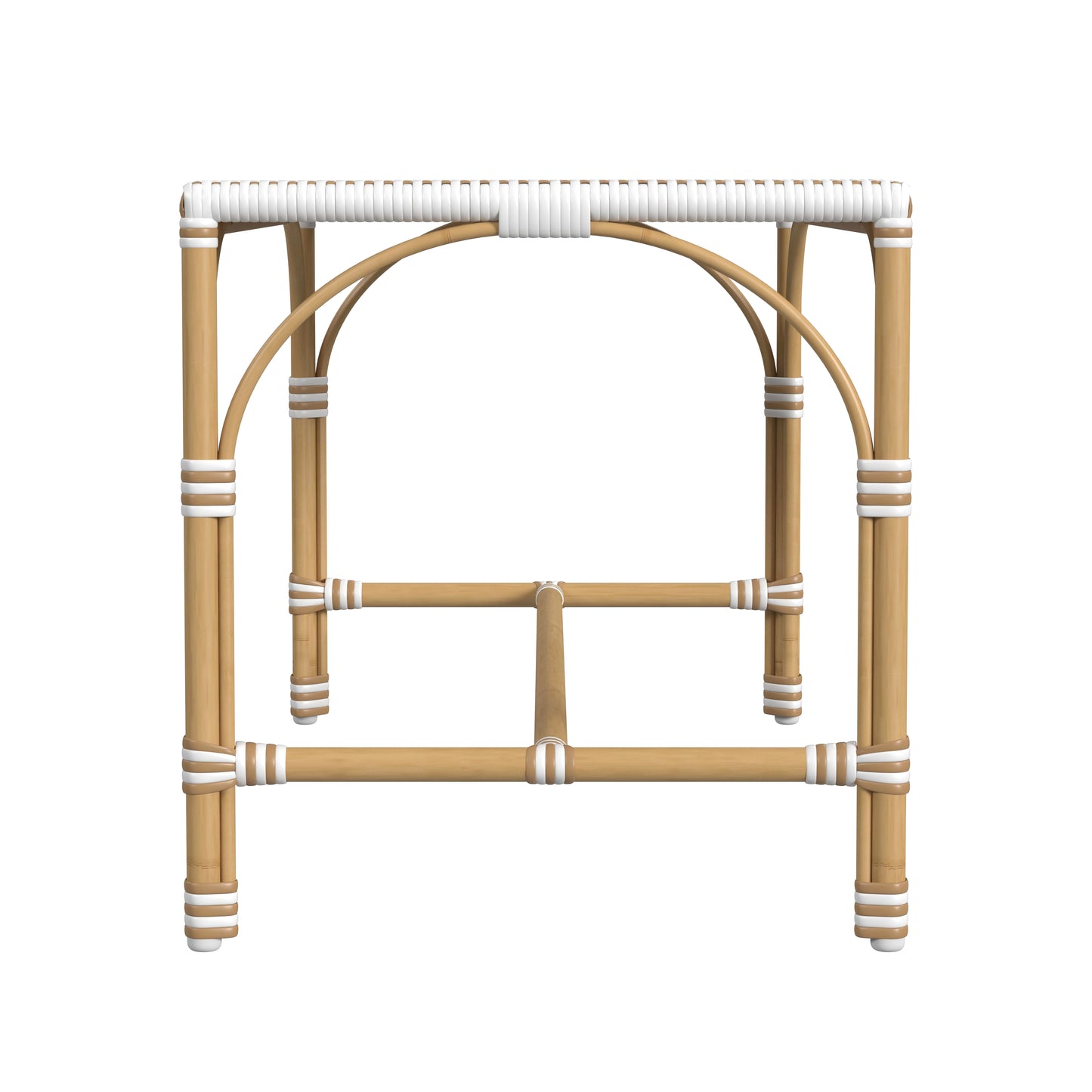 Tobias Outdoor Rattan and Rectangular Dining Bench in Beige and White 5650433