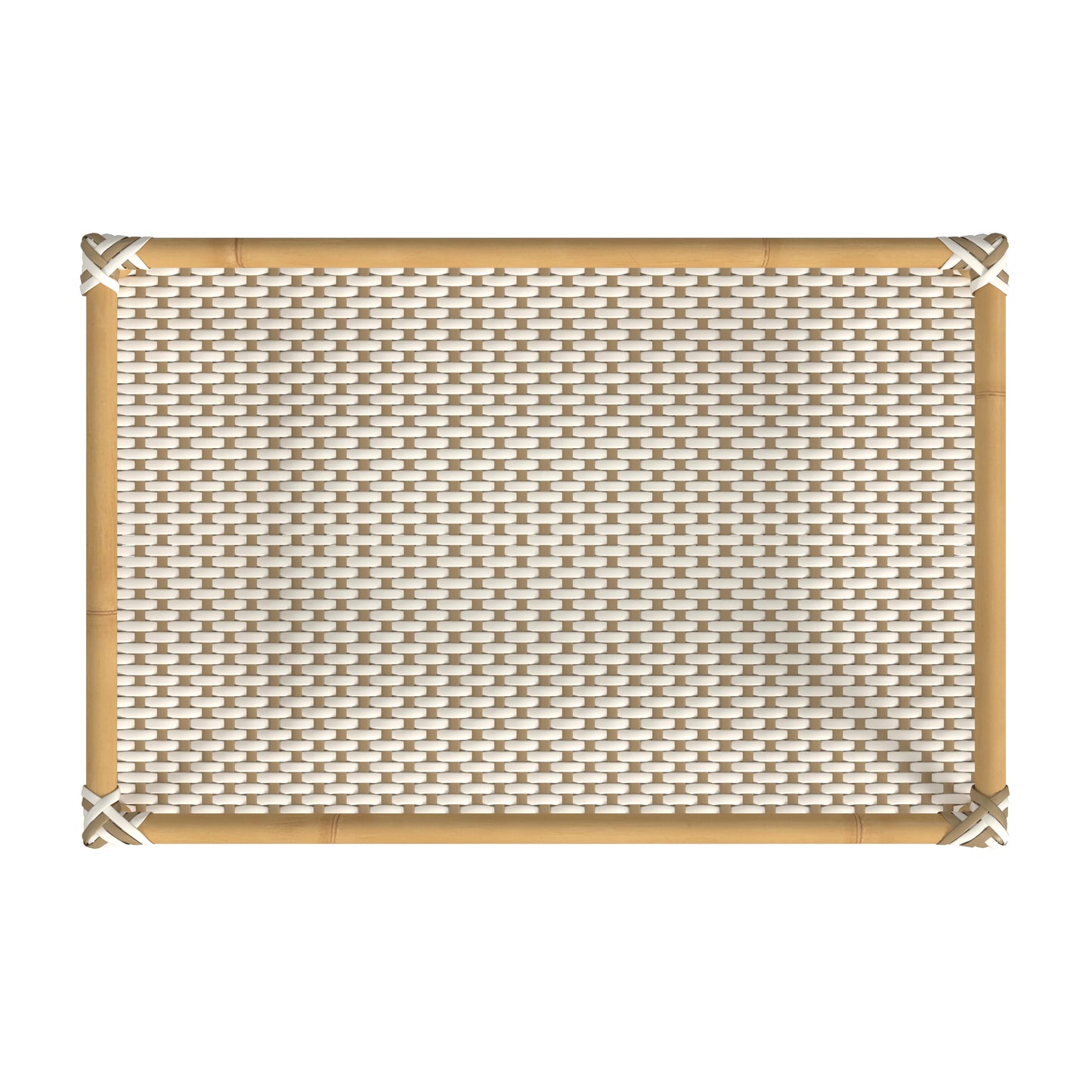 Tobias Outdoor Rattan and Metal 3- Tier Rattan Bar Cart in Beige and White 5651433