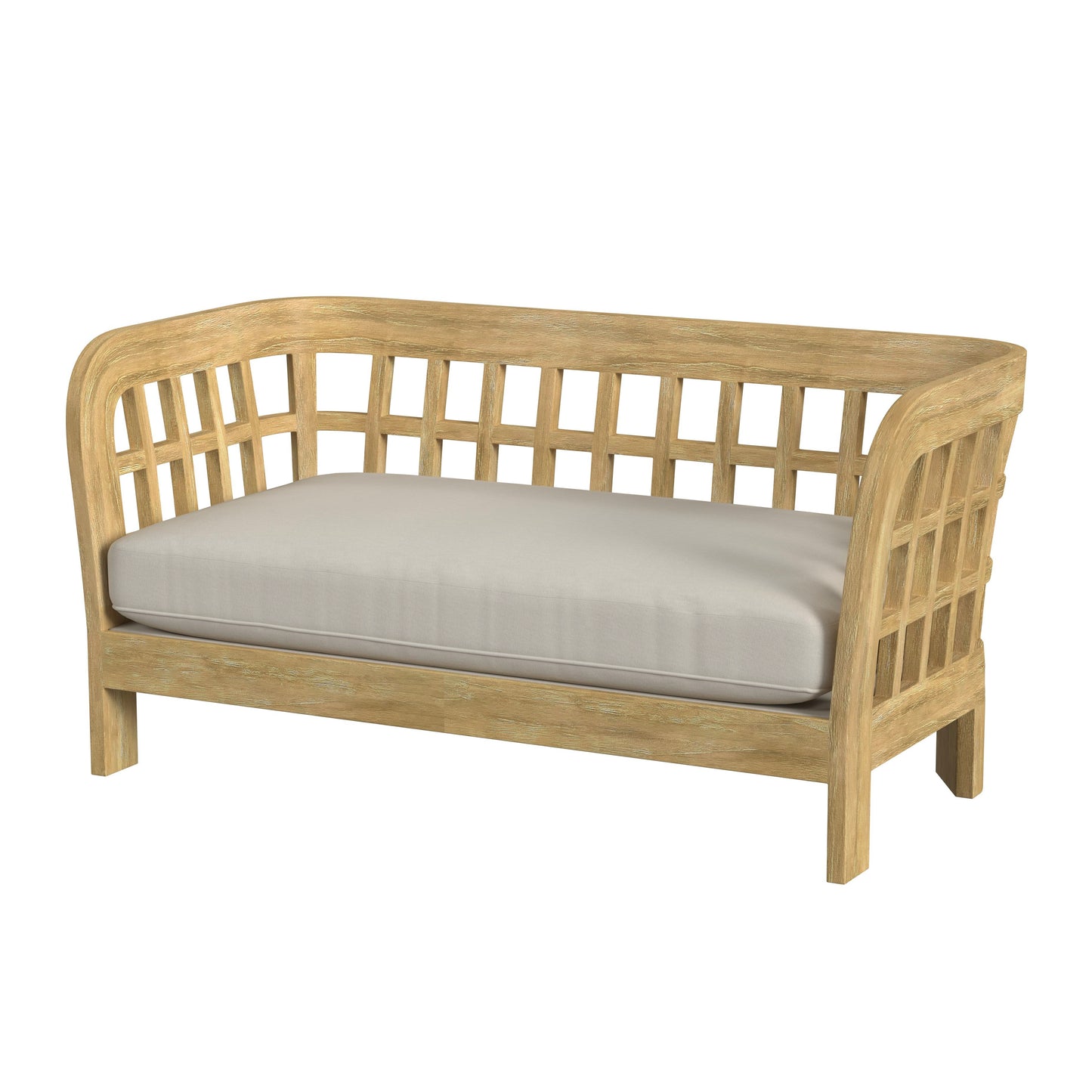 Butler Specialty Company Monhegan Outdoor 53 in. W Teak Wood Loveseat, Light Brown