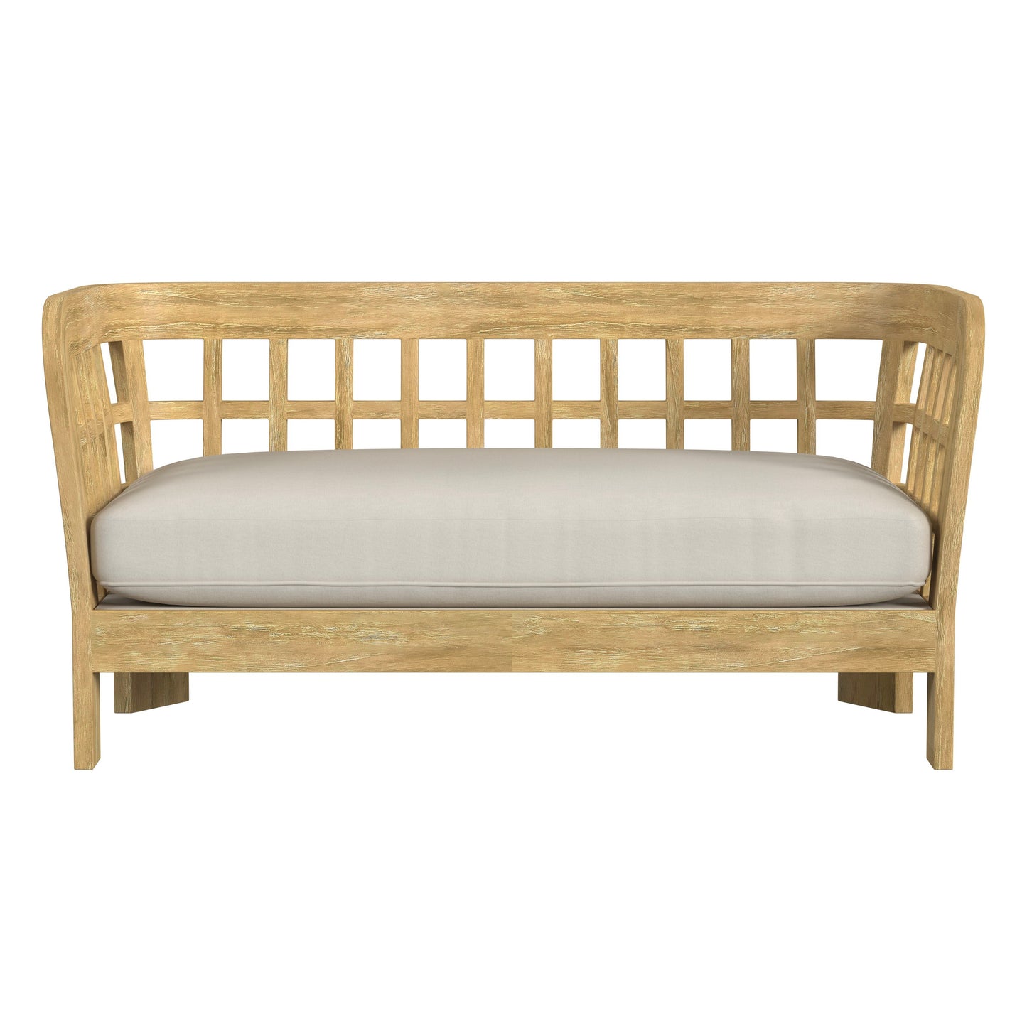 Butler Specialty Company Monhegan Outdoor 53 in. W Teak Wood Loveseat, Light Brown