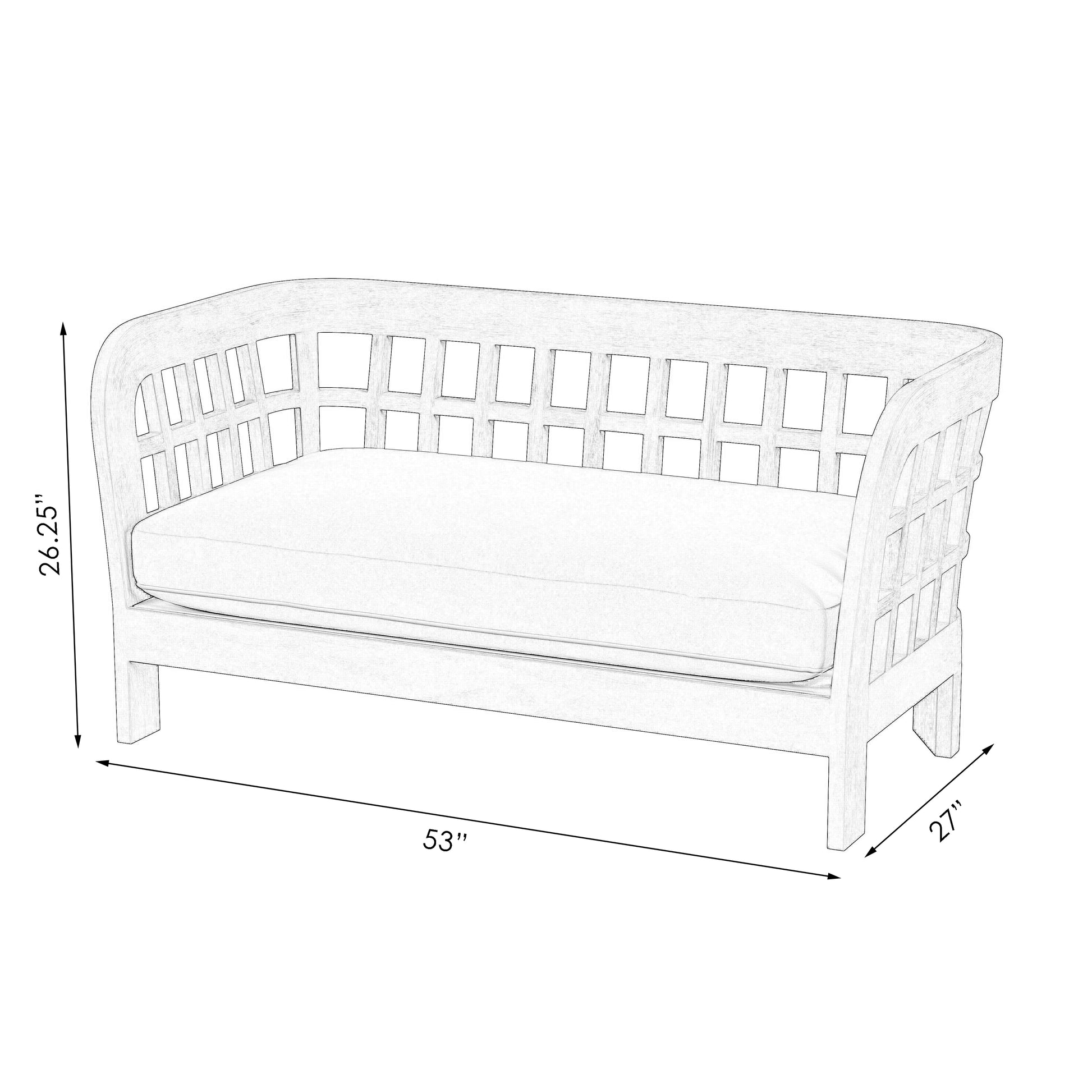 Butler Specialty Company Monhegan Outdoor 53 in. W Teak Wood Loveseat, Light Brown