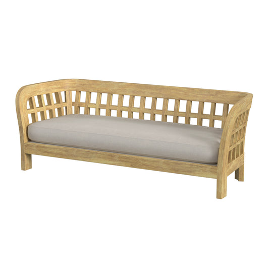 Butler Specialty Company Monhegan Outdoor 84 in. W Teak Wood Sofa, Light Brown