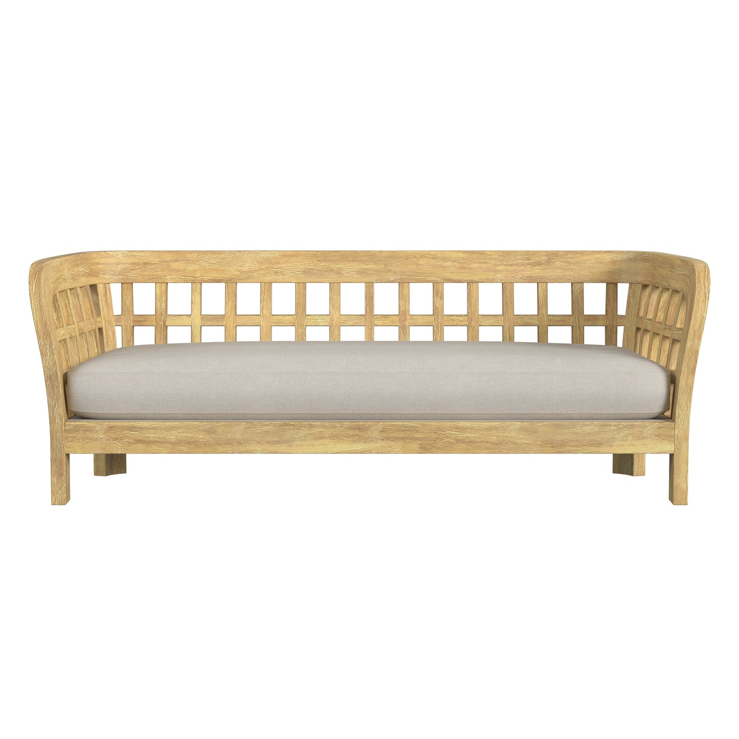 Butler Specialty Company Monhegan Outdoor 84 in. W Teak Wood Sofa, Light Brown