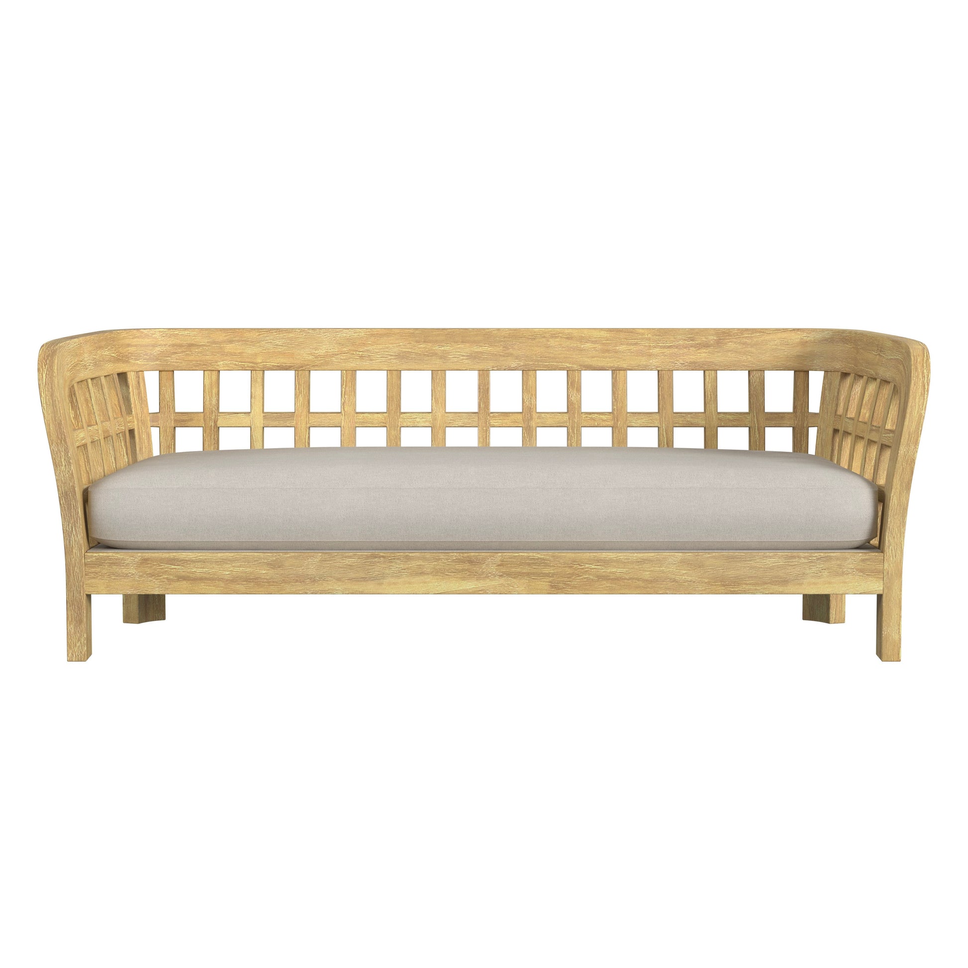 Butler Specialty Company Monhegan Outdoor 84 in. W Teak Wood Sofa, Light Brown