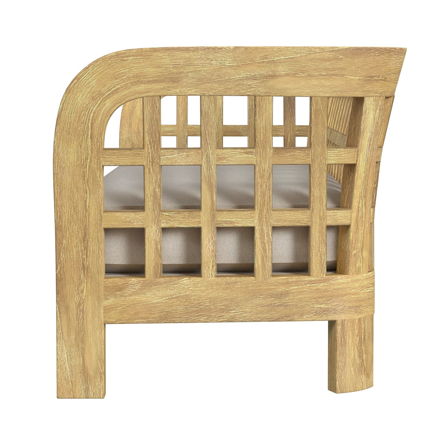 Butler Specialty Company Monhegan Outdoor 84 in. W Teak Wood Sofa, Light Brown