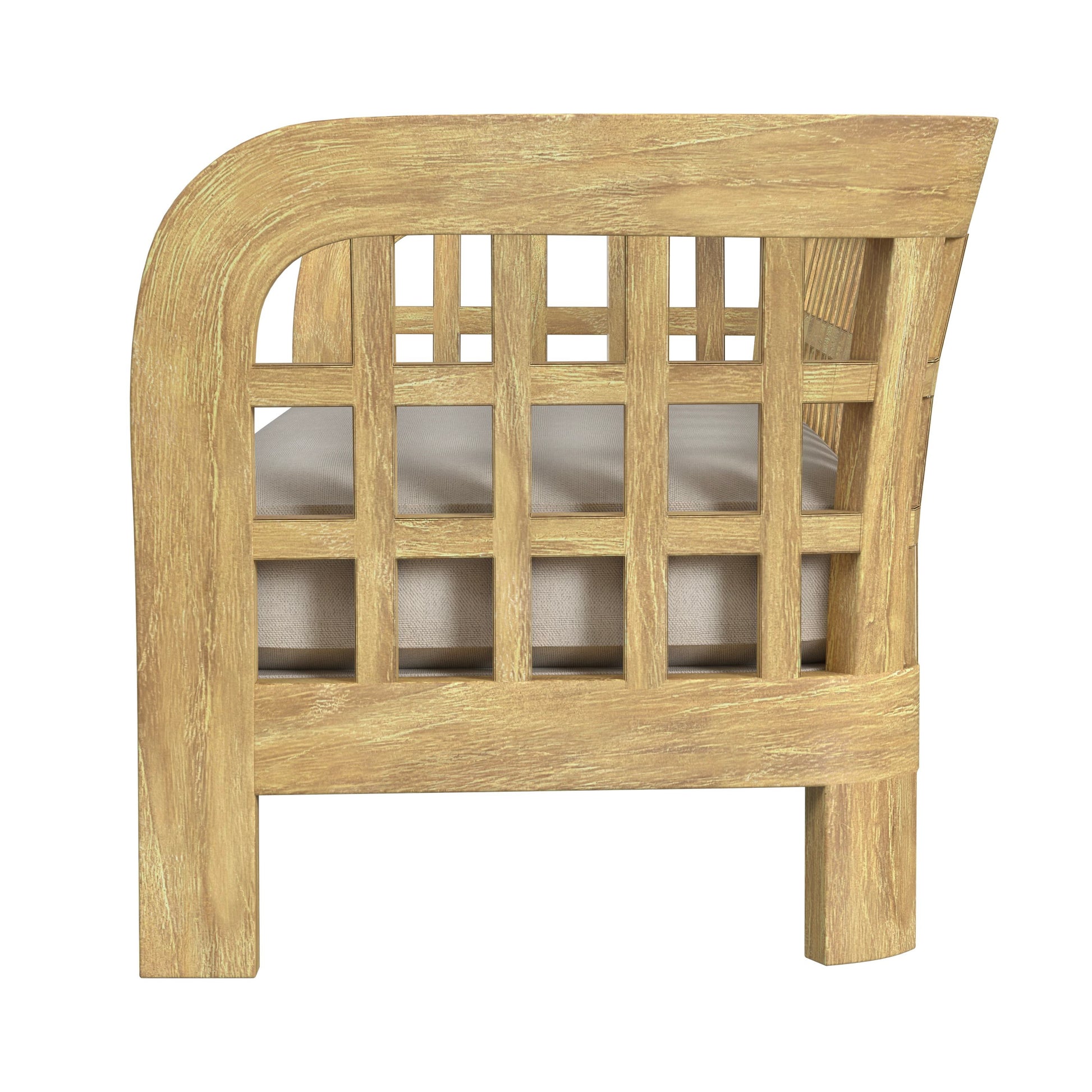 Butler Specialty Company Monhegan Outdoor 84 in. W Teak Wood Sofa, Light Brown