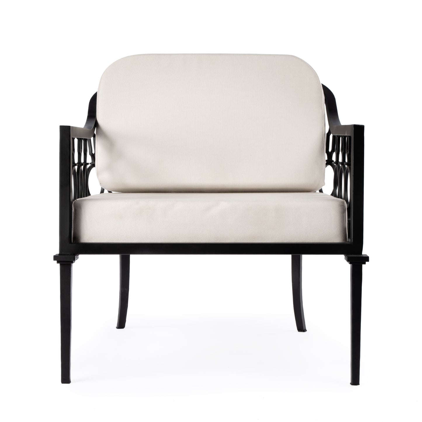 Butler Specialty Company Southport Outdoor 26 in. W Iron Upholstered Lounge Chair, Black
