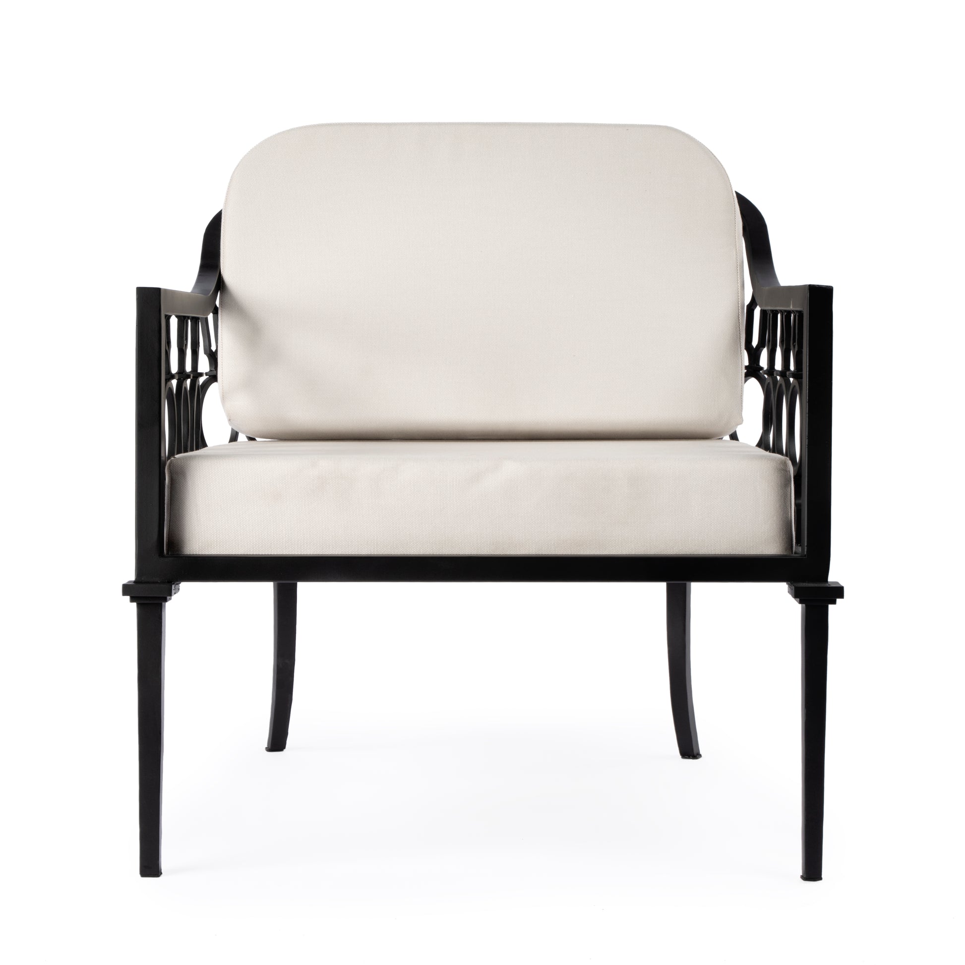 Butler Specialty Company Southport Outdoor 26 in. W Iron Upholstered Lounge Chair, Black