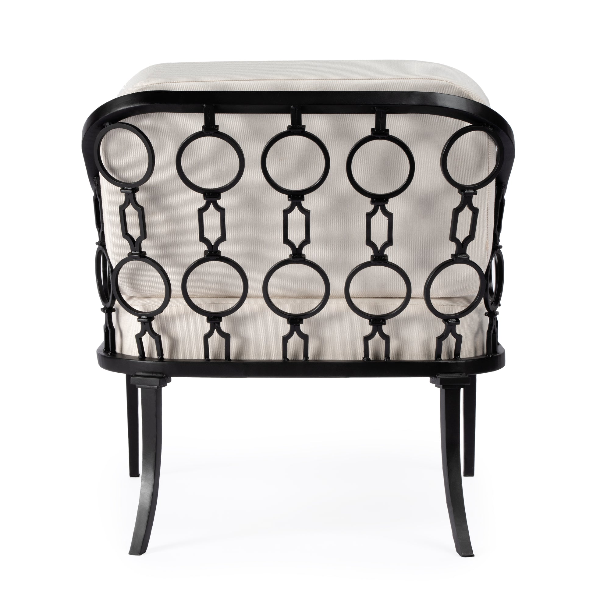 Butler Specialty Company Southport Outdoor 26 in. W Iron Upholstered Lounge Chair, Black