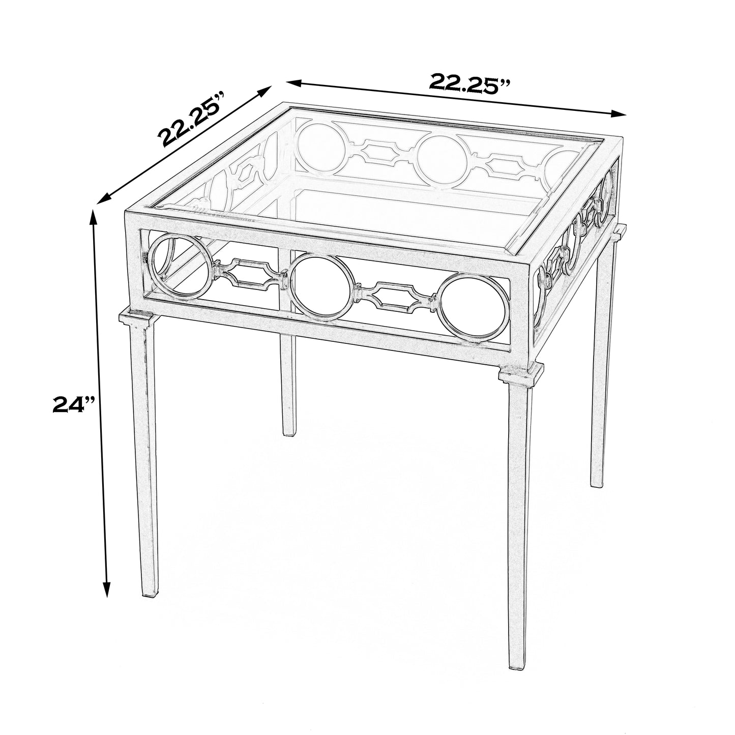 Butler Specialty Company Southport Outdoor 22.25 in. W Iron End Table, Black