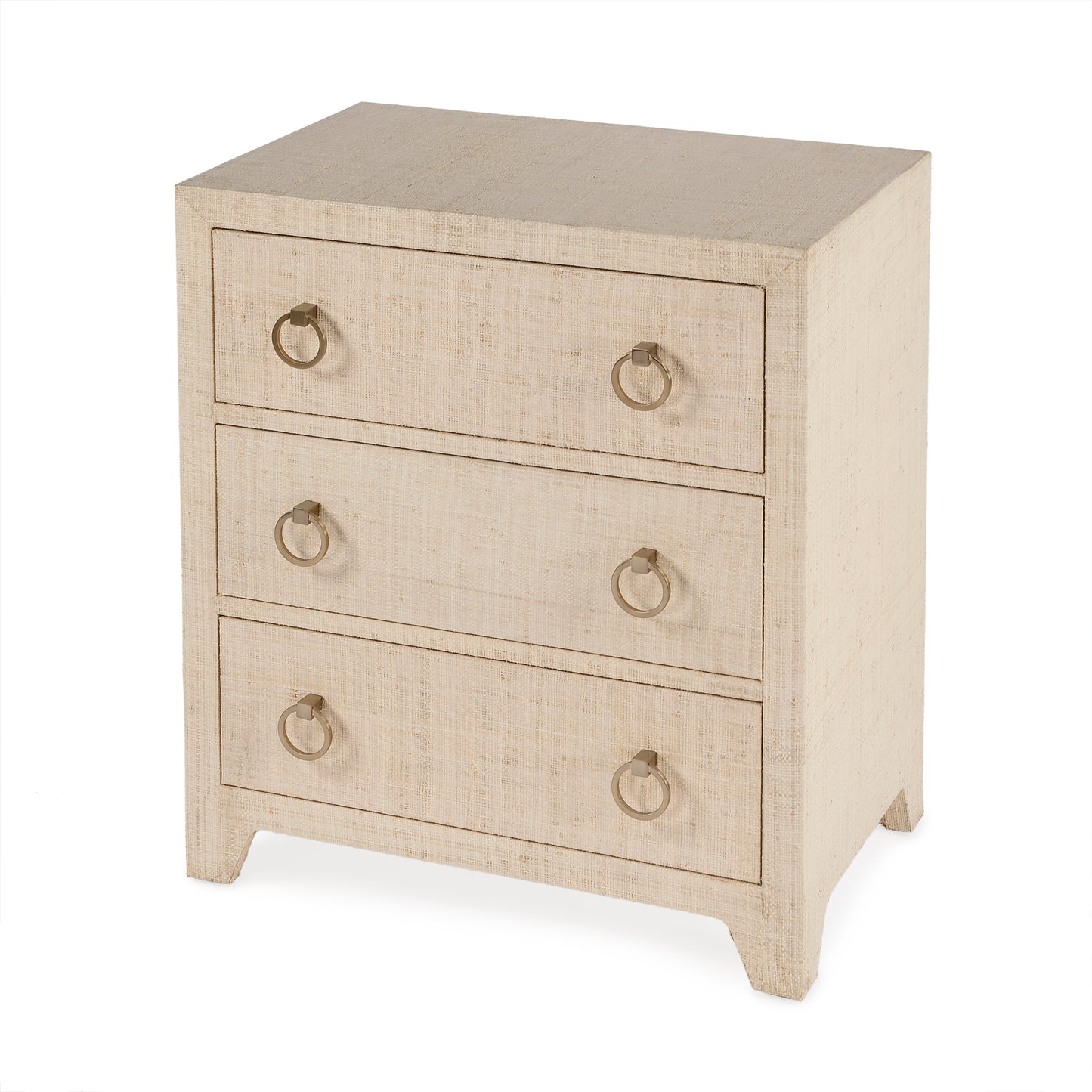 Bar Harbor Raffia 3 Drawer Nightstand in Natural 5667362