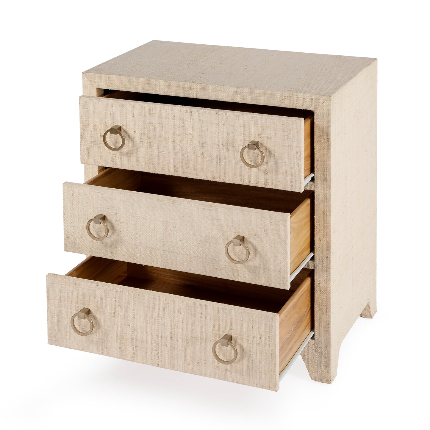 Bar Harbor Raffia 3 Drawer Nightstand in Natural 5667362