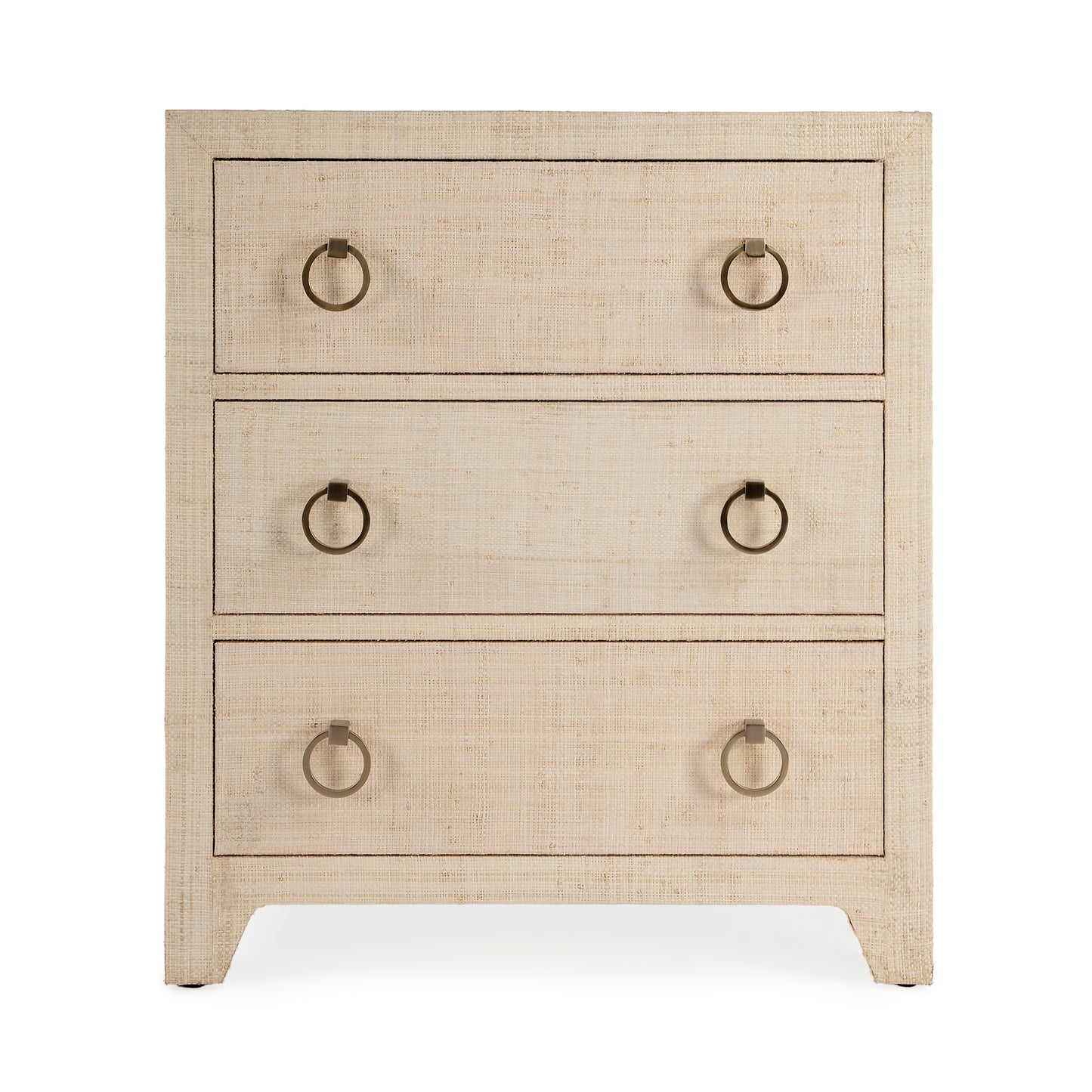 Bar Harbor Raffia 3 Drawer Nightstand in Natural 5667362