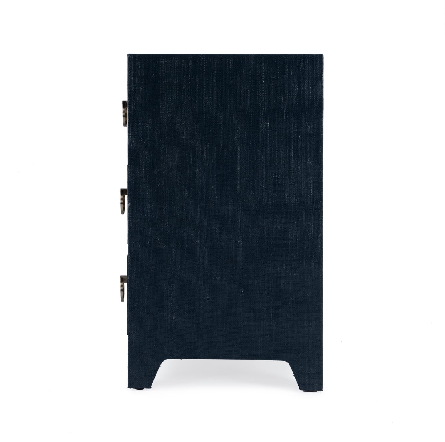 Bar Harbor Raffia 3 Drawer Nightstand in Navy Blue 5667410