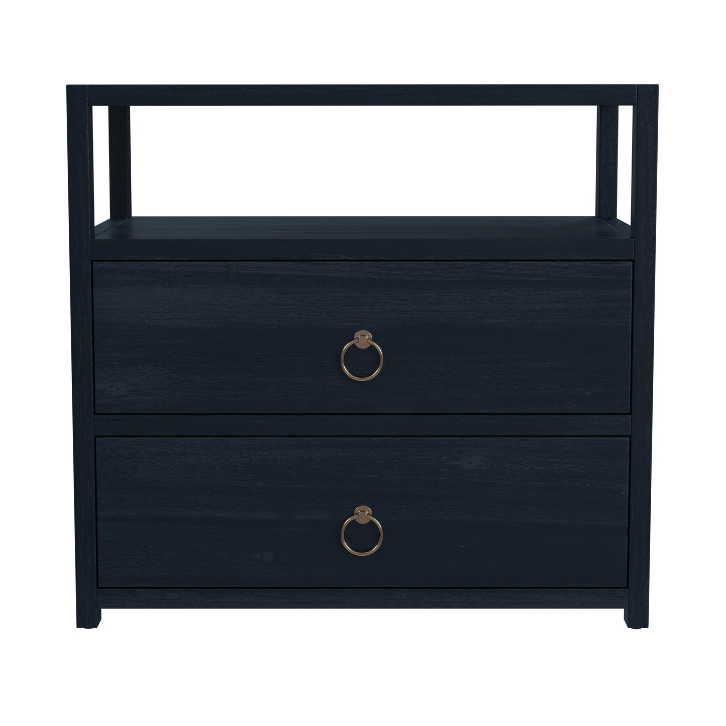 Lark 2 Drawer Wide Nightstand in Navy Blue 5670291