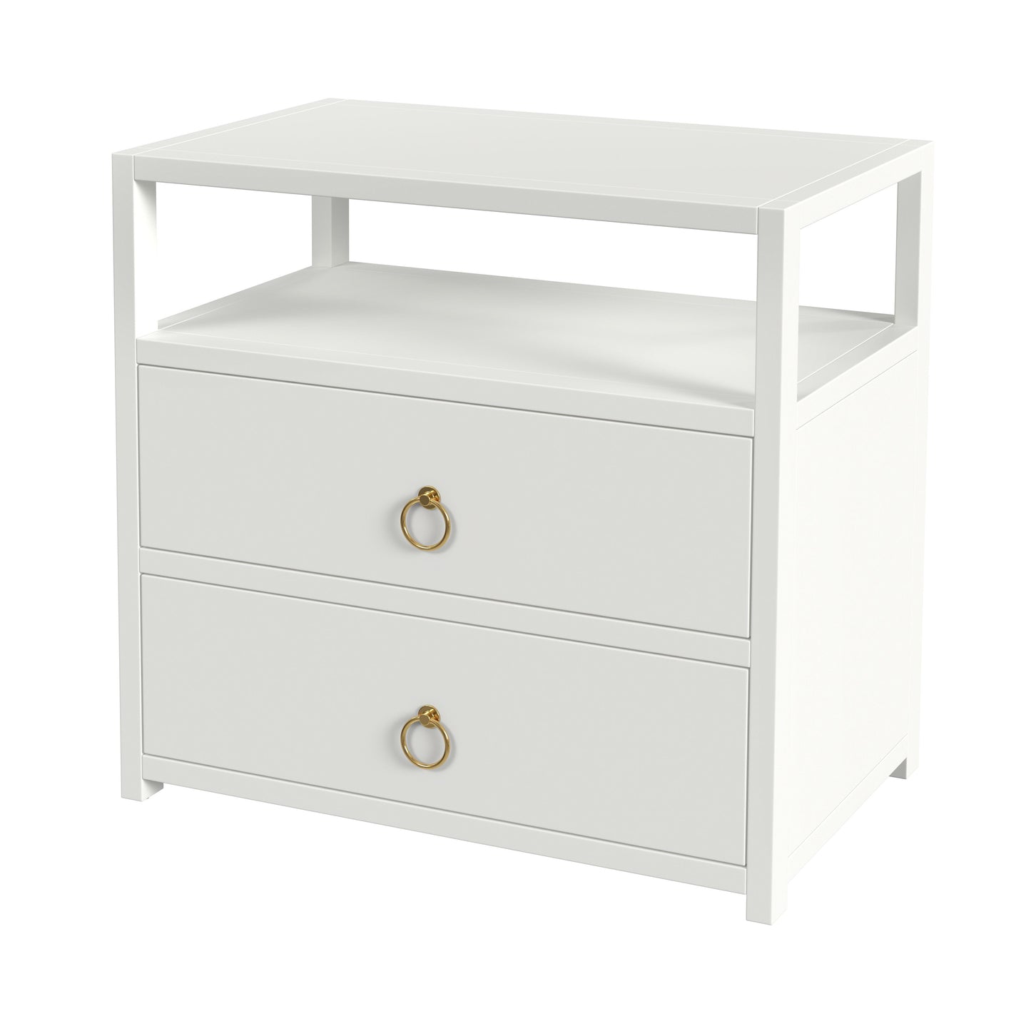 Lark 2 Drawer Wide Nightstand in White 5670304