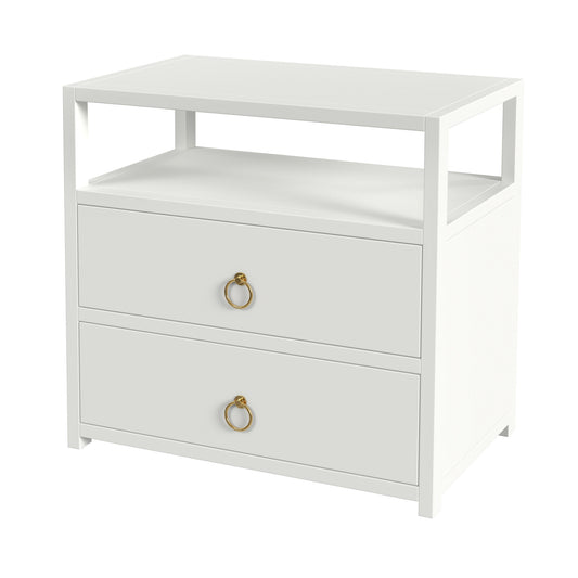 Lark 2 Drawer Wide Nightstand in White  5670304
