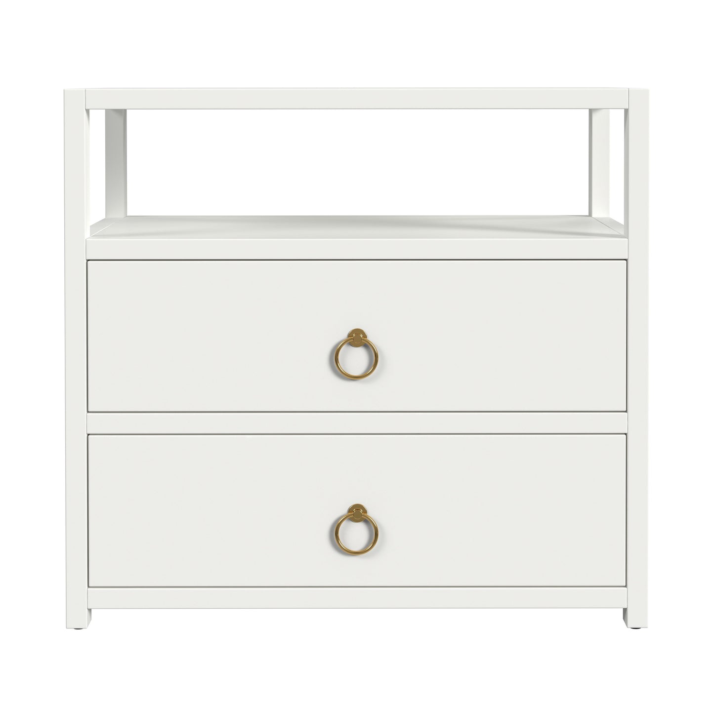Lark 2 Drawer Wide Nightstand in White 5670304