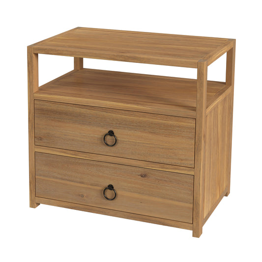 Lark Natural 2 Drawer Wide Nightstand in Light Brown  5670312