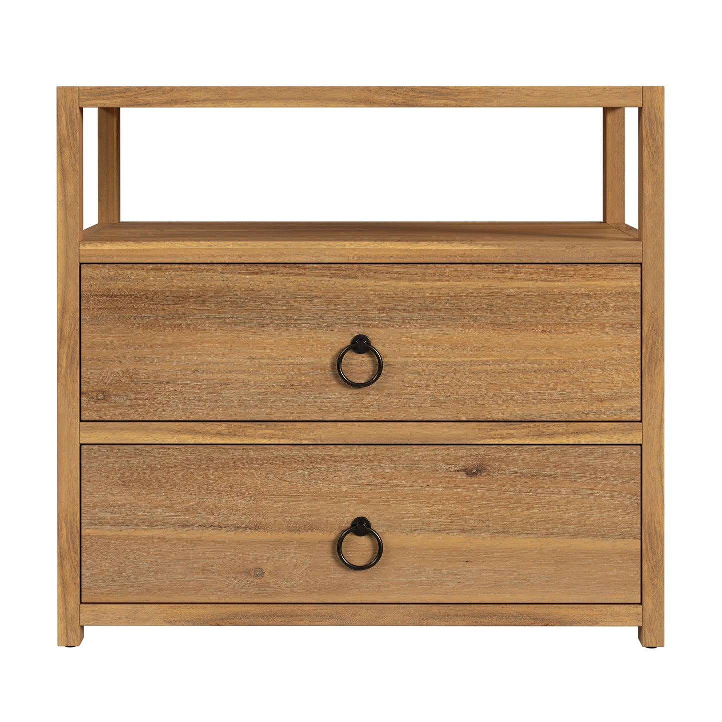 Lark Natural 2 Drawer Wide Nightstand in Light Brown 5670312