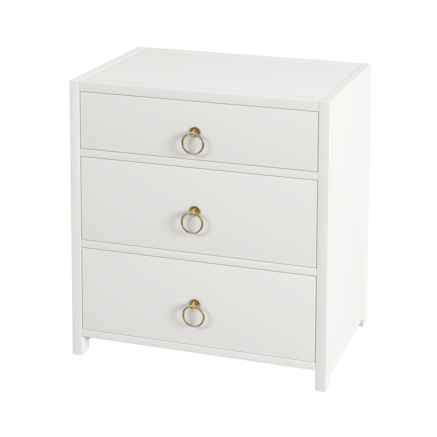 Lark 3 Drawer Nightstand in White 5671304