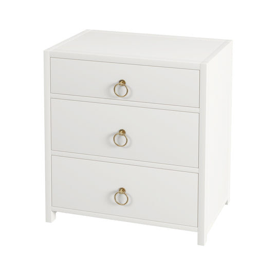 Lark 3 Drawer Nightstand in White  5671304